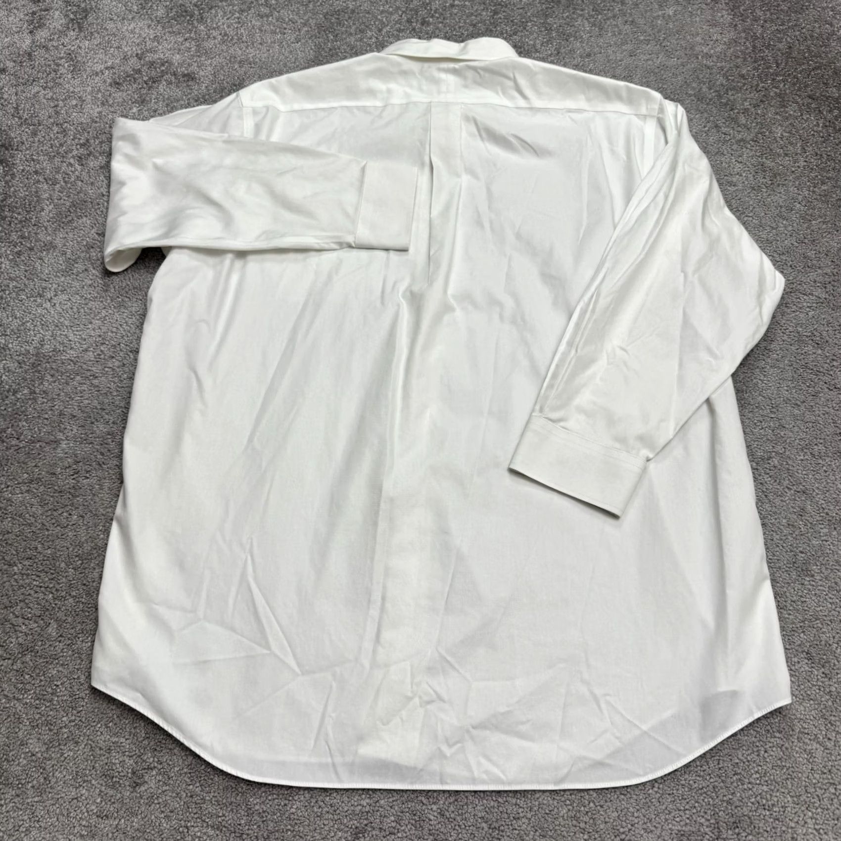 Vintage Paul Fredrick Dress Shirt Mens 17.5 33 White Cotton Non-Iron Pinpoint Two-Ply Classic Size 48R - 2 Thumbnail
