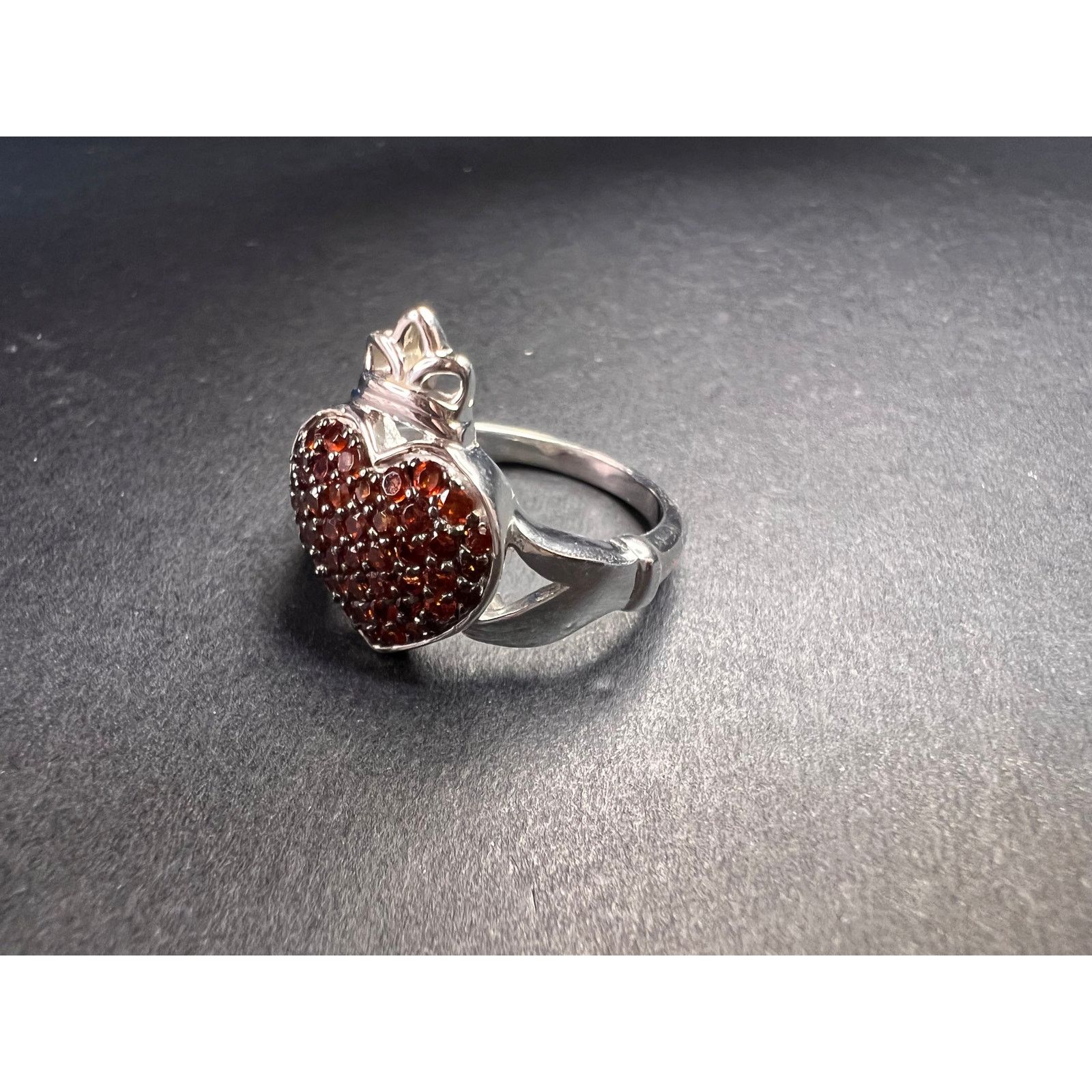 Other NEW Garnet claddagh ring in sterling silver size 7 Size ONE SIZE - 13 Thumbnail