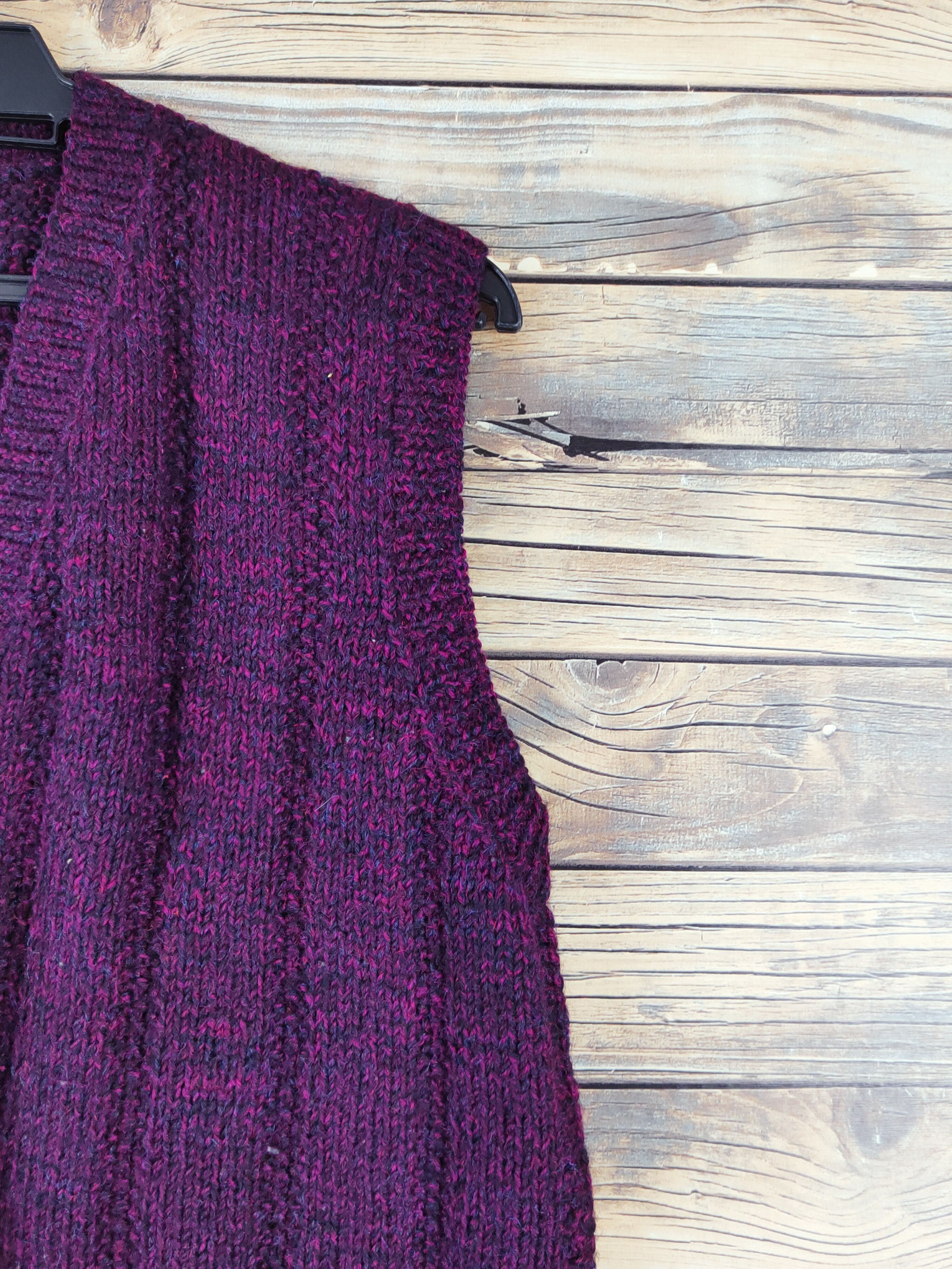 Aran Isles Knitwear × Japanese Brand × Vintage Japanese Brand Dark Purple Knitwear Button Up Vests #W989 Size M / US 6-8 / IT 42-44 - 6 Thumbnail