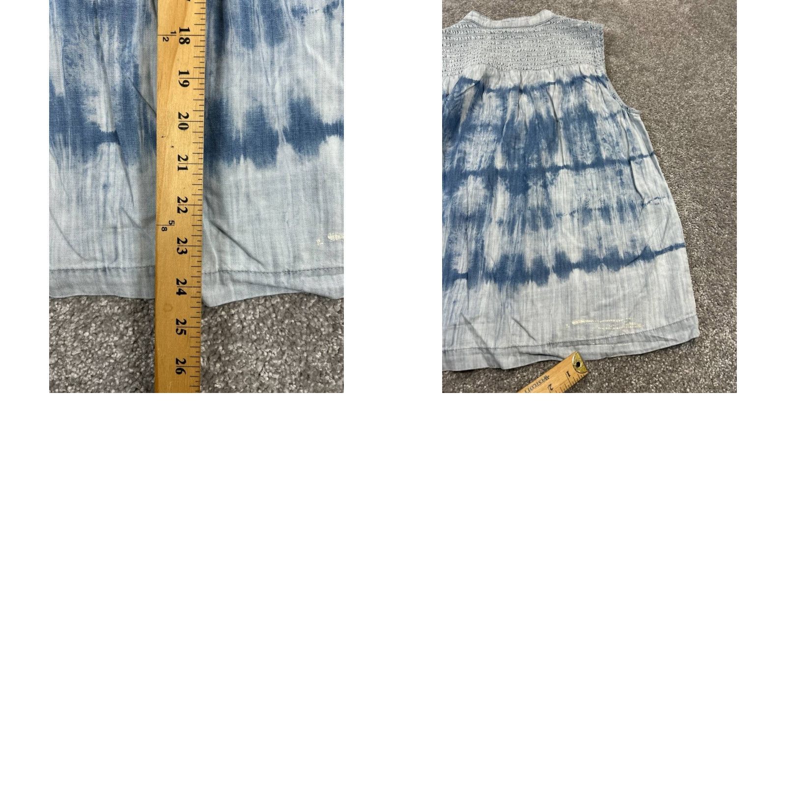 CLOT Cloth & Stone Shirt Womens Small Blue Tank Top V-Neck Sleeveless Tie Dye Pullover Casual Lightweight Knit Lyocell Regular S Blue 90s? Size S / US 4 / IT 40 - 8 Thumbnail