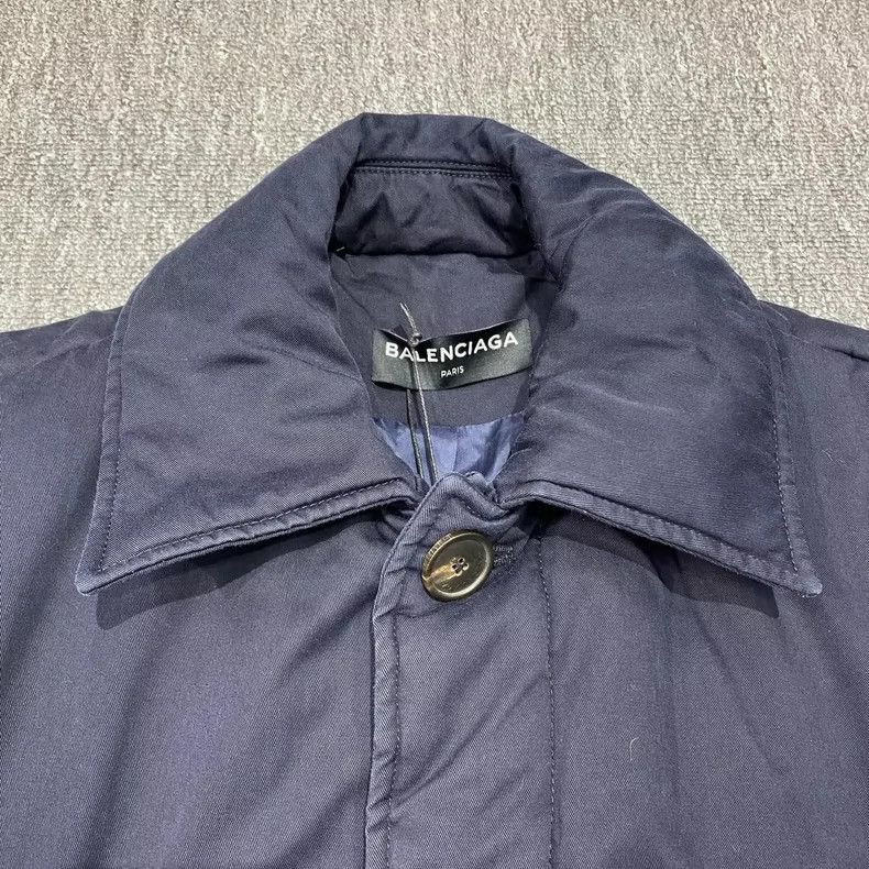 Balenciaga Balenciaga Blue Cotton Long Coat Size 44-2505 Size US L / EU 52-54 / 3 - 3 Thumbnail