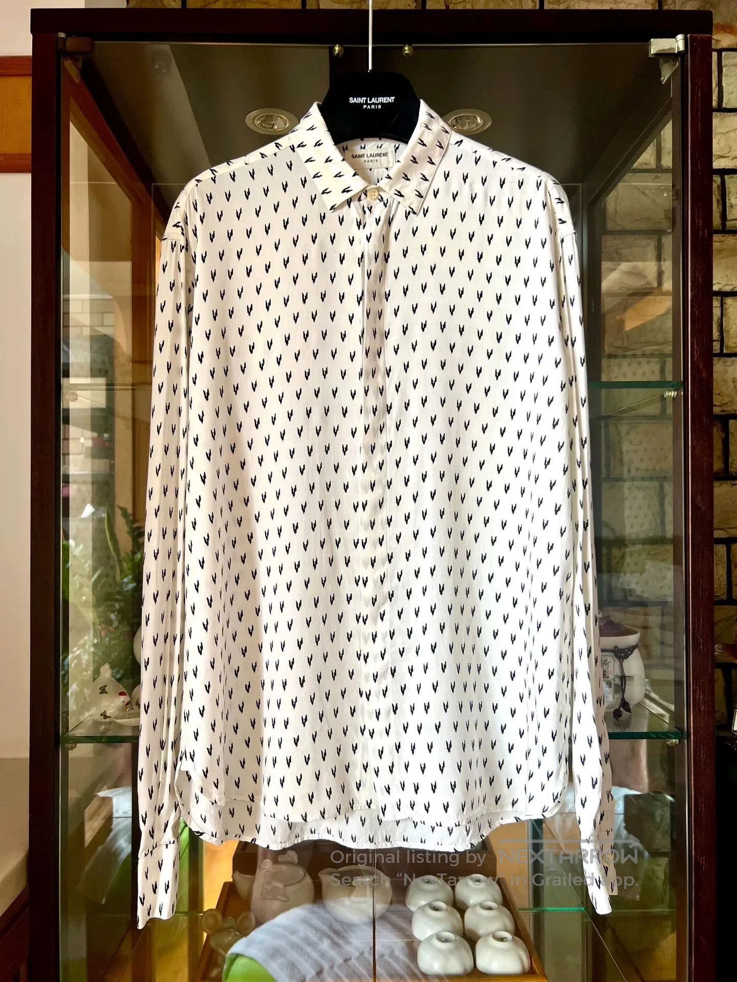 Saint Laurent Paris saint laurent white silk lightning shirt. Size M / US 6-8 / IT 42-44 - 1 Thumbnail