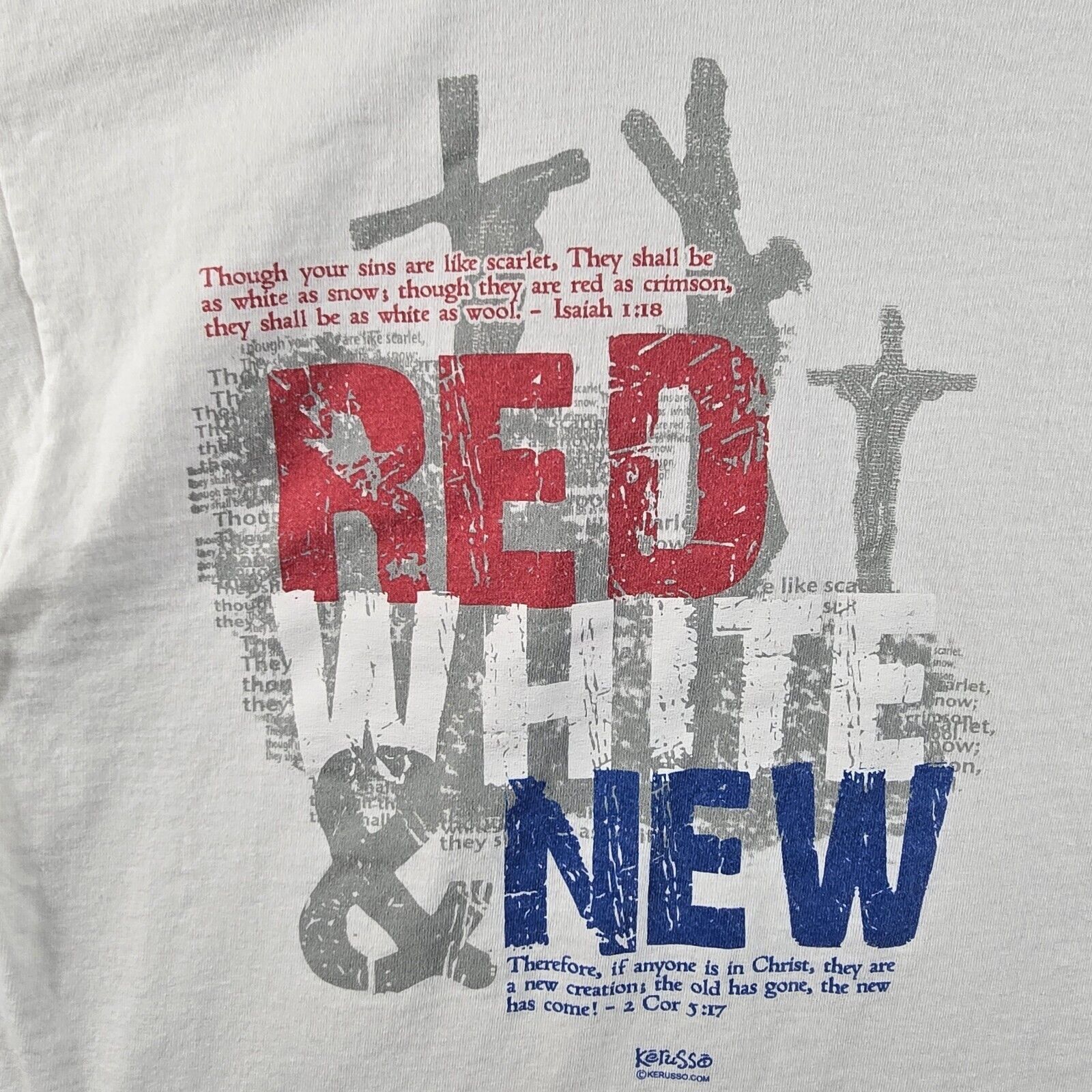 Jerzees Kerusso Christian Jesus Crucifixion T Shirt L Red White New Size US L / EU 52-54 / 3 - 4 Thumbnail