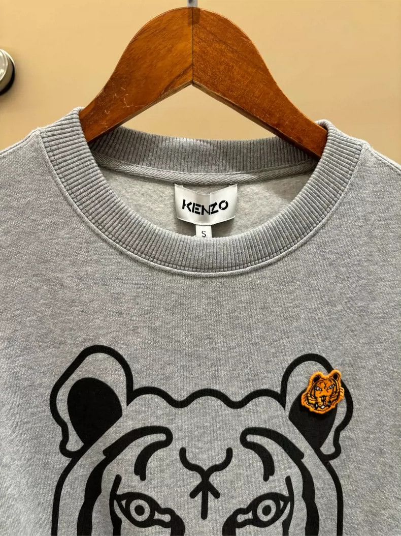 Kenzo KENZO Gray tiger head embroidery hoodie Size US S / EU 44-46 / 1 - 6 Thumbnail