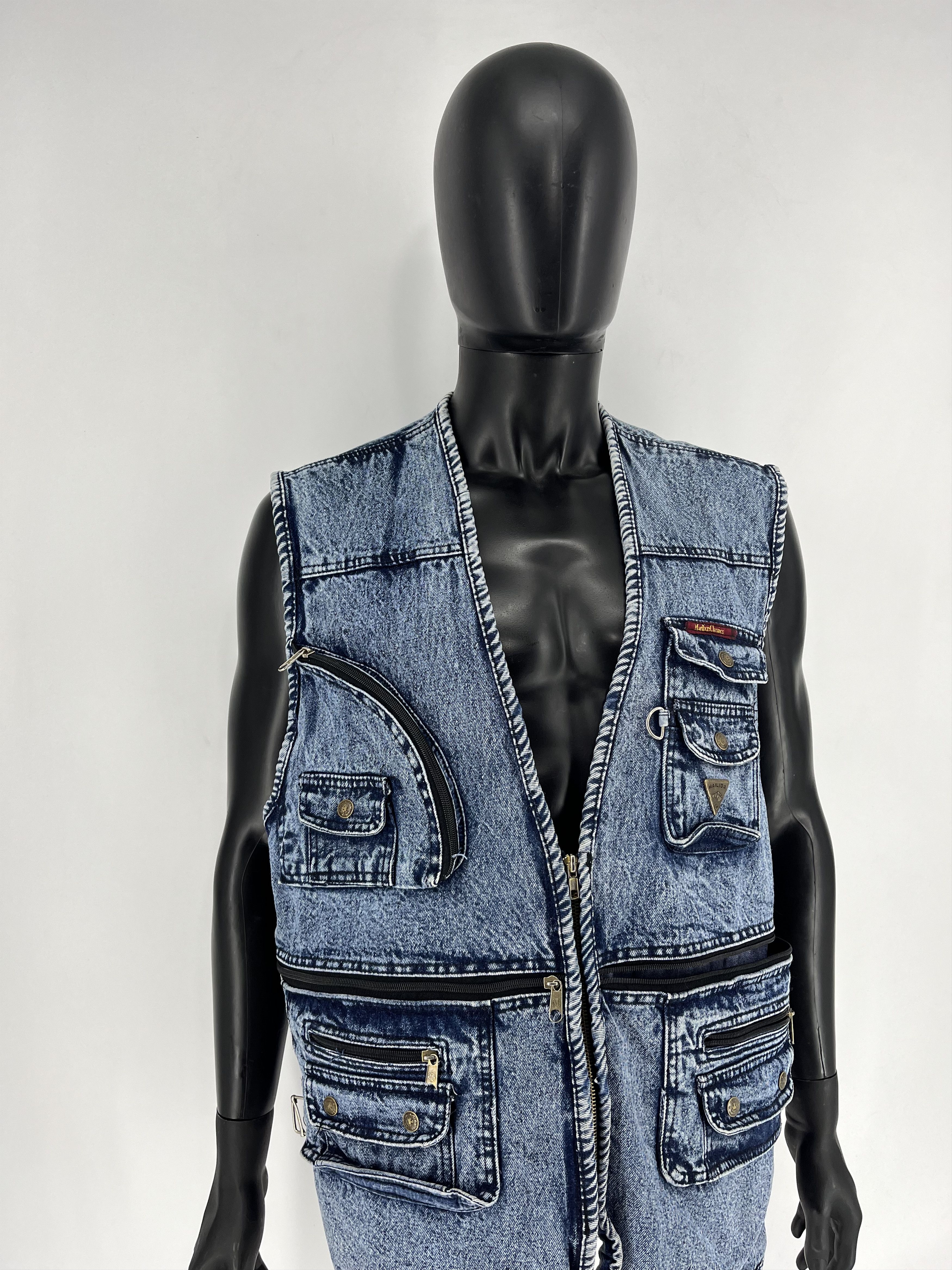 Other Marlboro Classics Vintage Washed Multi-Pocket Denim Vest Size US M / EU 48-50 / 2 - 4 Thumbnail