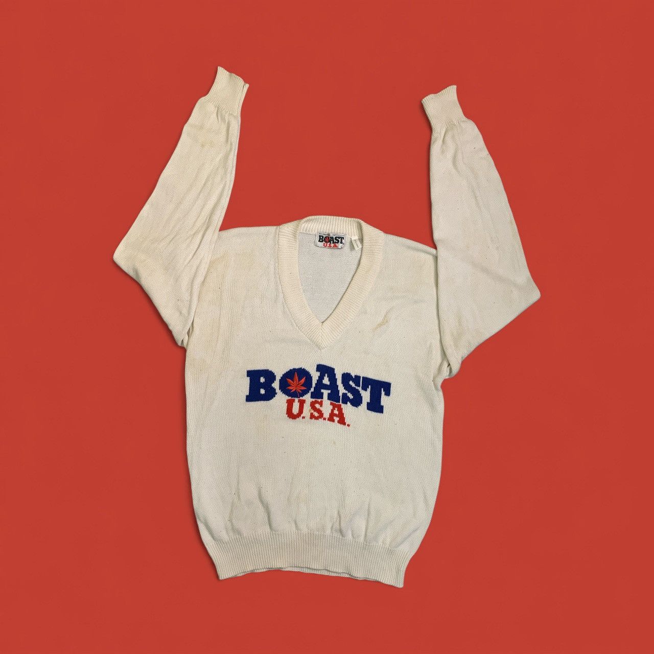 Boast Rare Design Vintage Boast U.S.A. V-Neck Knitwear Sweater Size L / US 10 / IT 46 - 3 Thumbnail