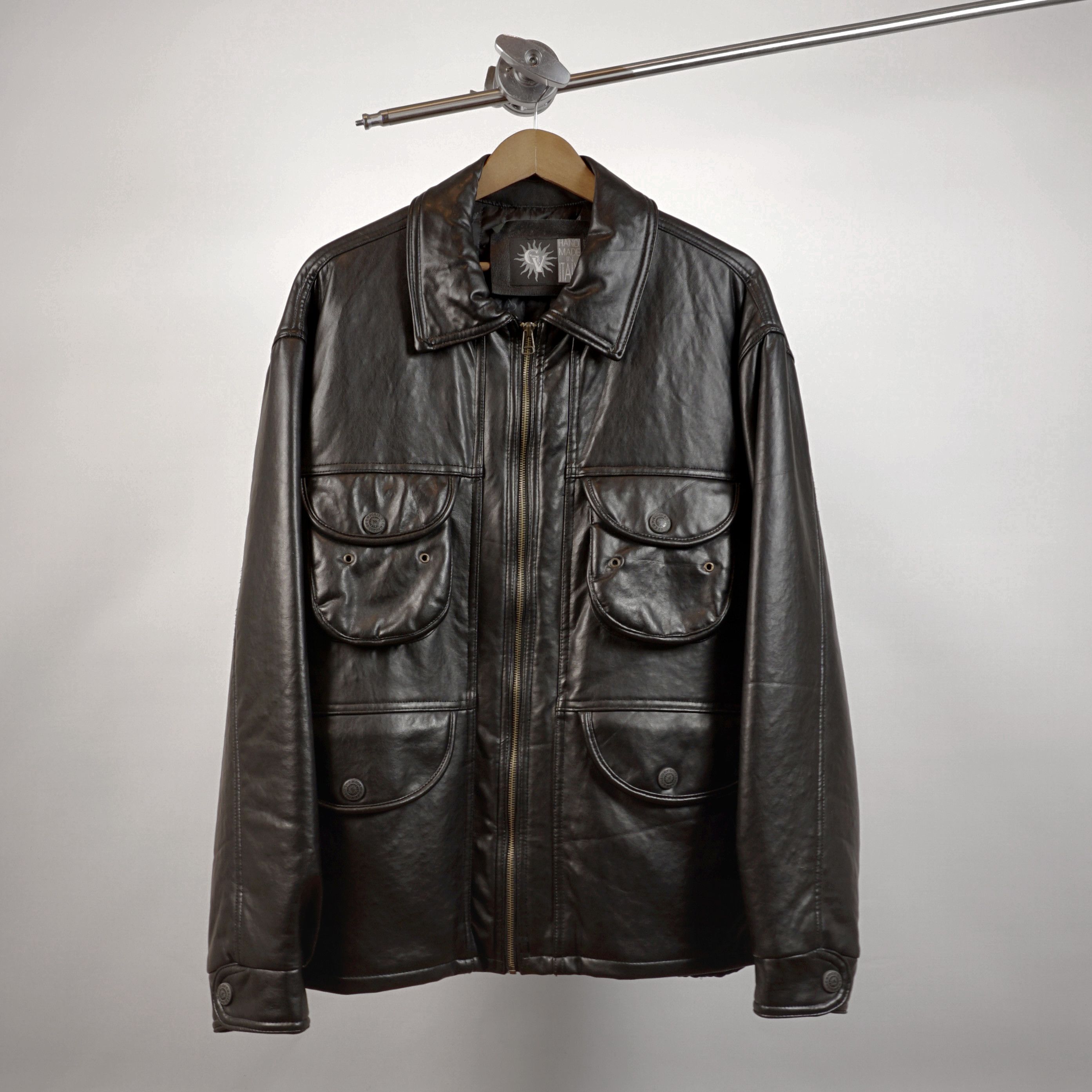 Other 90's Emporio GIV Leather Zip-Up Jacket Size US XL / EU 56 / 4 - 1 Thumbnail