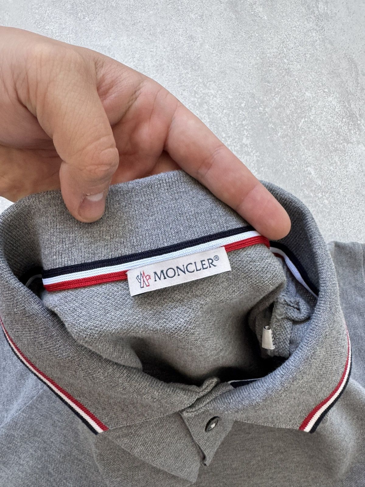 Moncler Moncler Maglia Polo Manica Corta Grey Tricolor Shirt Polos Size US XL / EU 56 / 4 - 12 Thumbnail