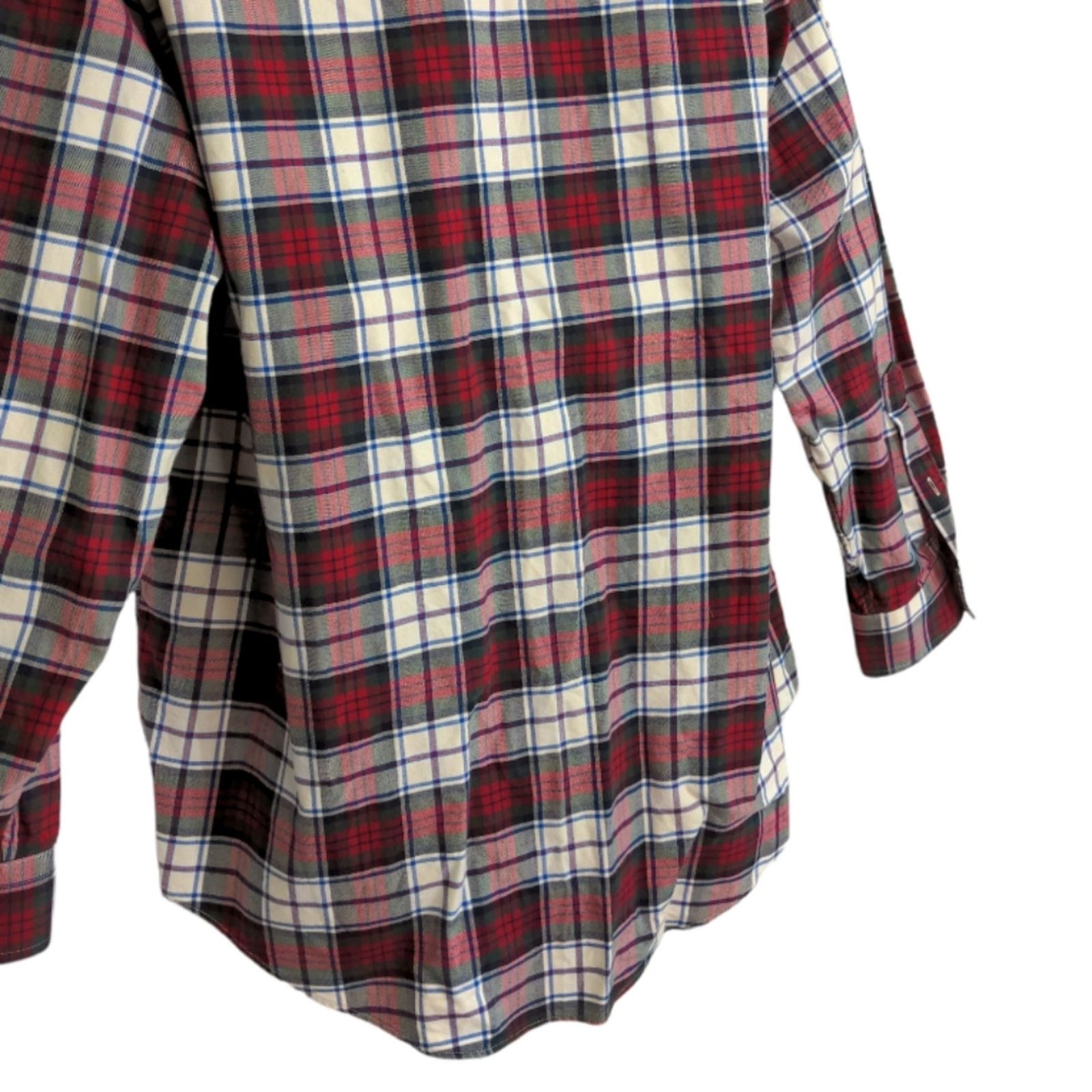 Lands' End LANDS' END Tailored Red Plaid Button Down Shirt Men's 17-33 Size US XL / EU 56 / 4 - 9 Thumbnail