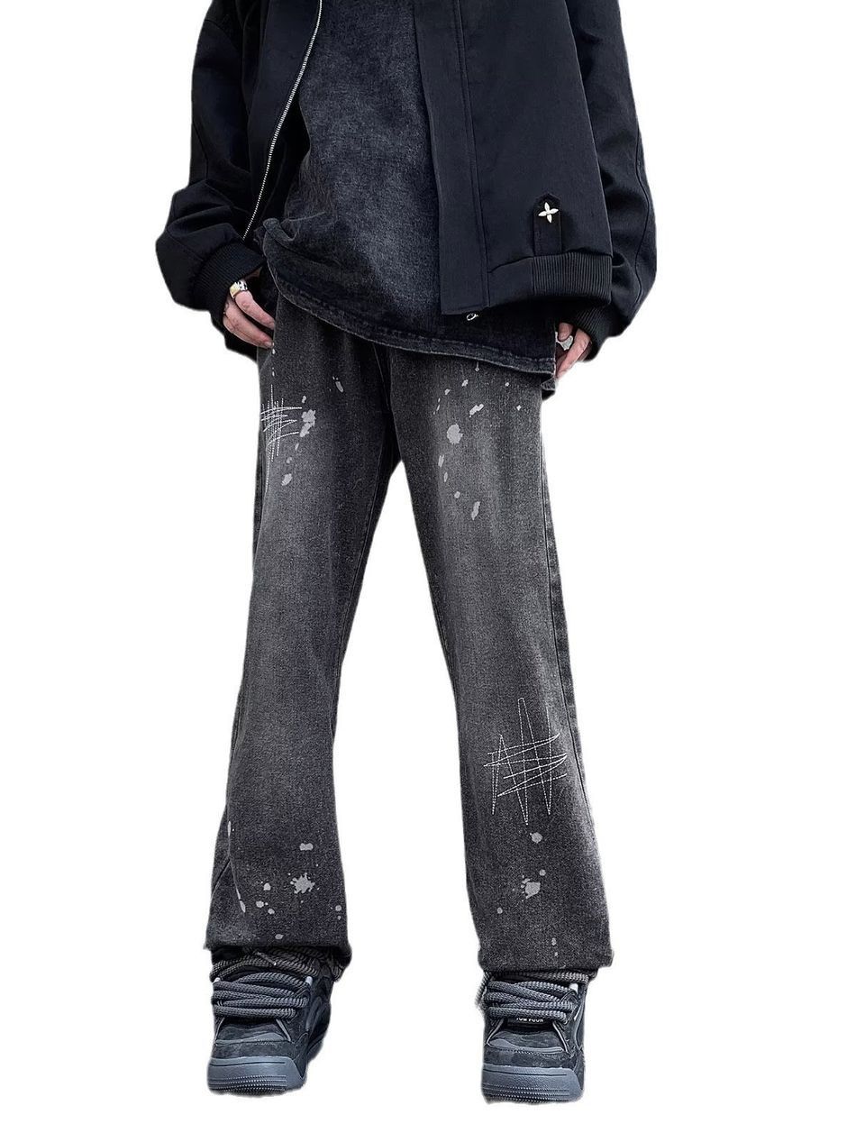 Japanese Brand Retro loose straight tube splashed ink jeans Size US 30 / EU 46 - 5 Thumbnail