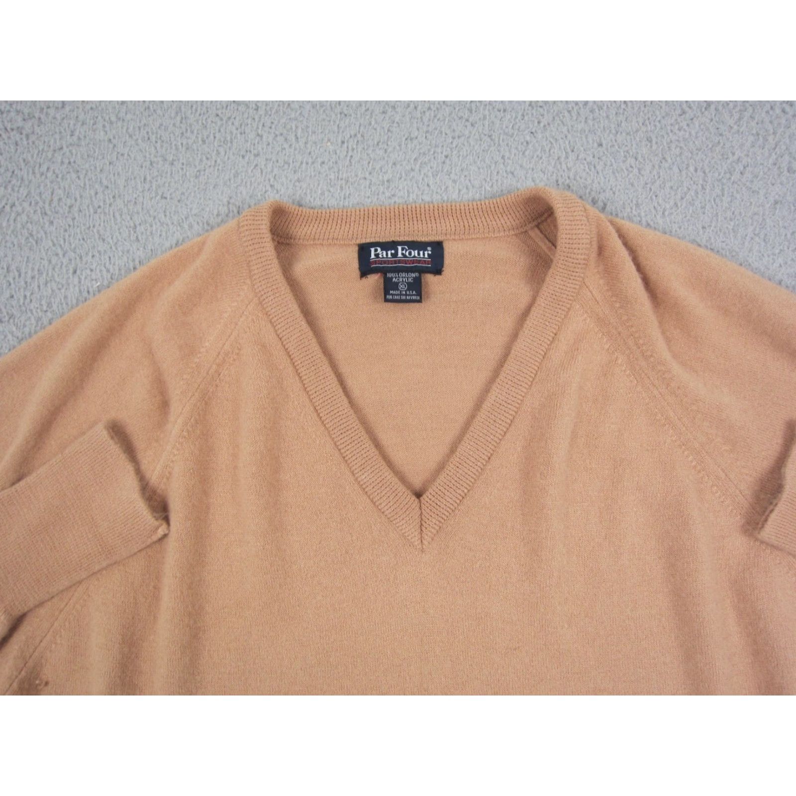 Vintage Nike Shirt Vintage Par Four Sweater Mens XL Brown 80s 90s Pullover V-Neck Knit Size US XL / EU 56 / 4 - 2 Thumbnail