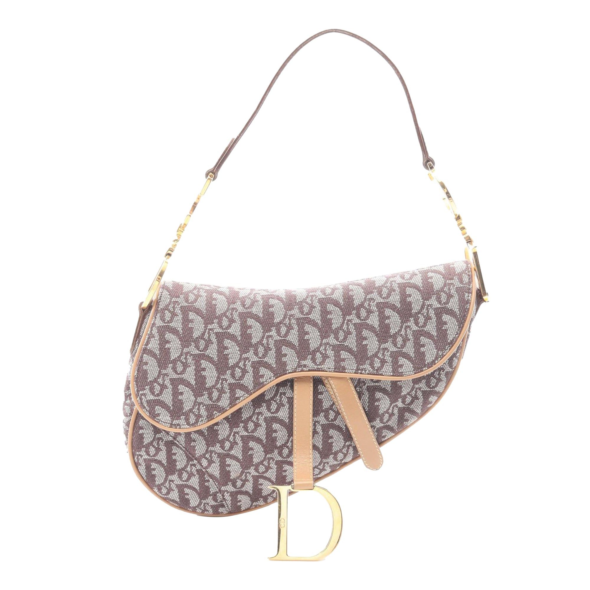 Diorissimo Canvas Saddle Bag in Brown, Women's