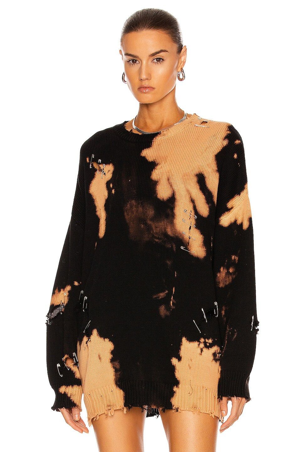 R13 Bleached Distressed Crewneck Sweater Size M / US 6-8 / IT 42-44 - 5 Thumbnail