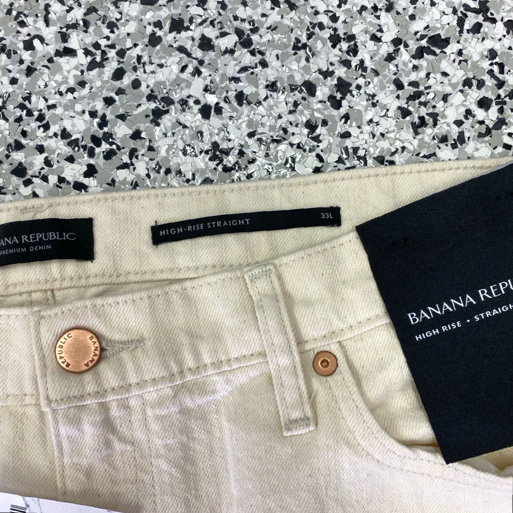 Banana Republic VINTAGE? NWT Banana Republic High Rise Straight Jeans Womens 33L Ankle Length White Size 24" / US 00 / IT 34 - 4 Thumbnail