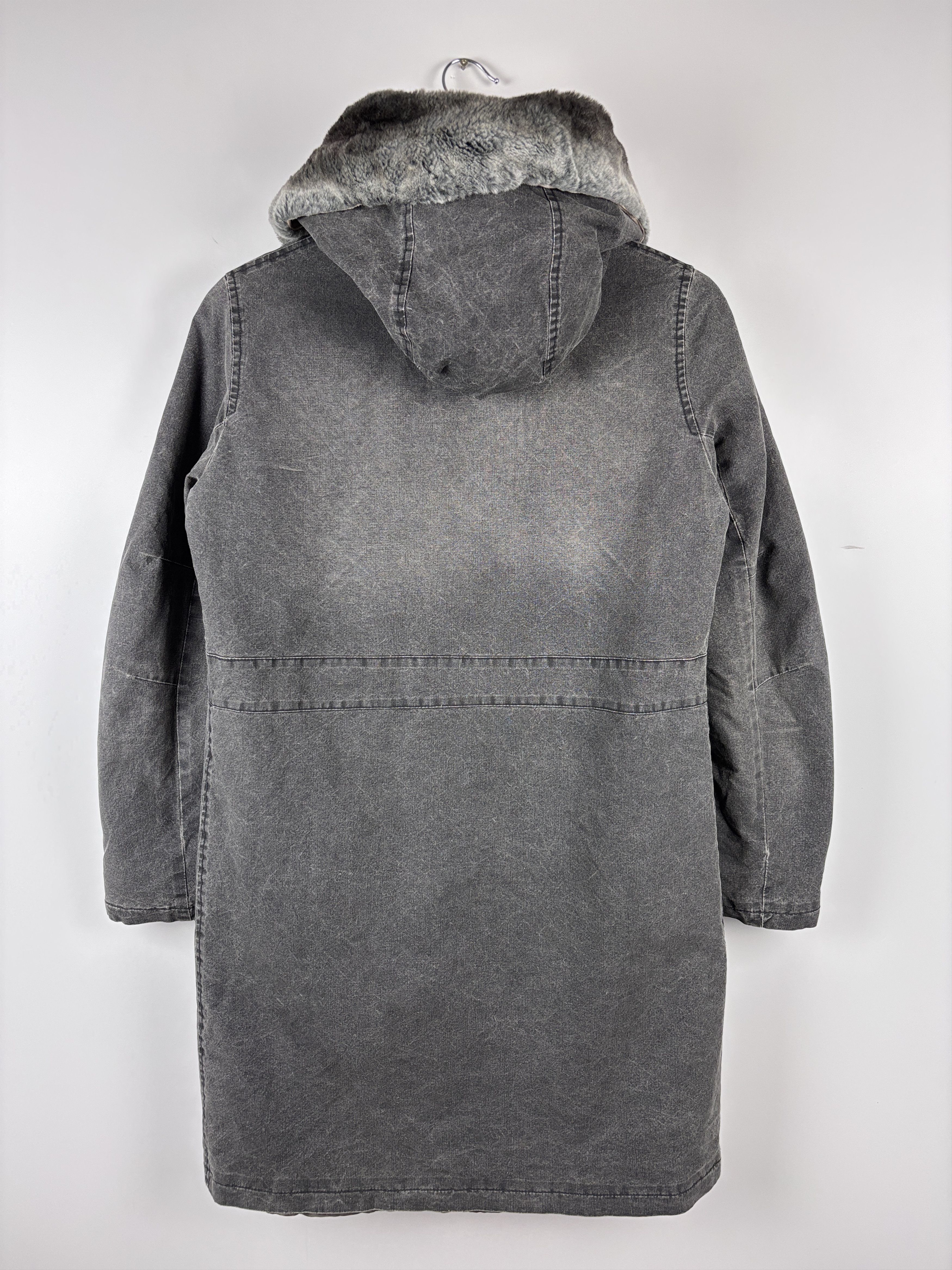Sandro Womens Sandro Cotton Parka Jacket Fur Hood Gray Size T2 Size S / US 4 / IT 40 - 5 Thumbnail
