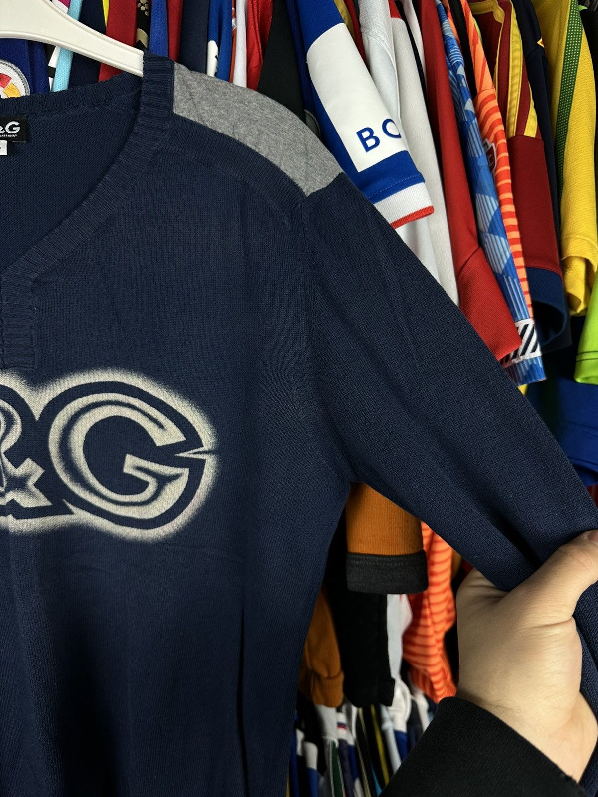 Dolce & Gabbana Dolce & Gabbana Logo Knit Sweater Navy Size L Vintage D&G Size US L / EU 52-54 / 3 - 7 Thumbnail