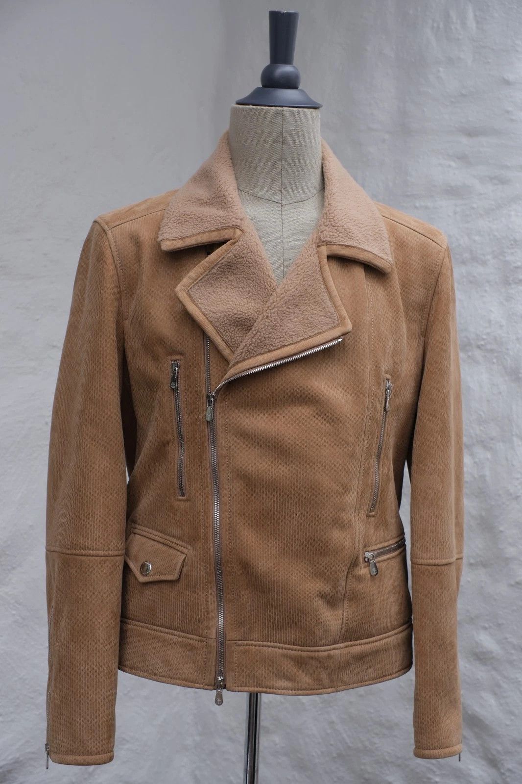 Brunello Cucinelli NEW Brunello Cucinelli Shearling Biker Brown Small Size US S / EU 44-46 / 1 - 1 Thumbnail