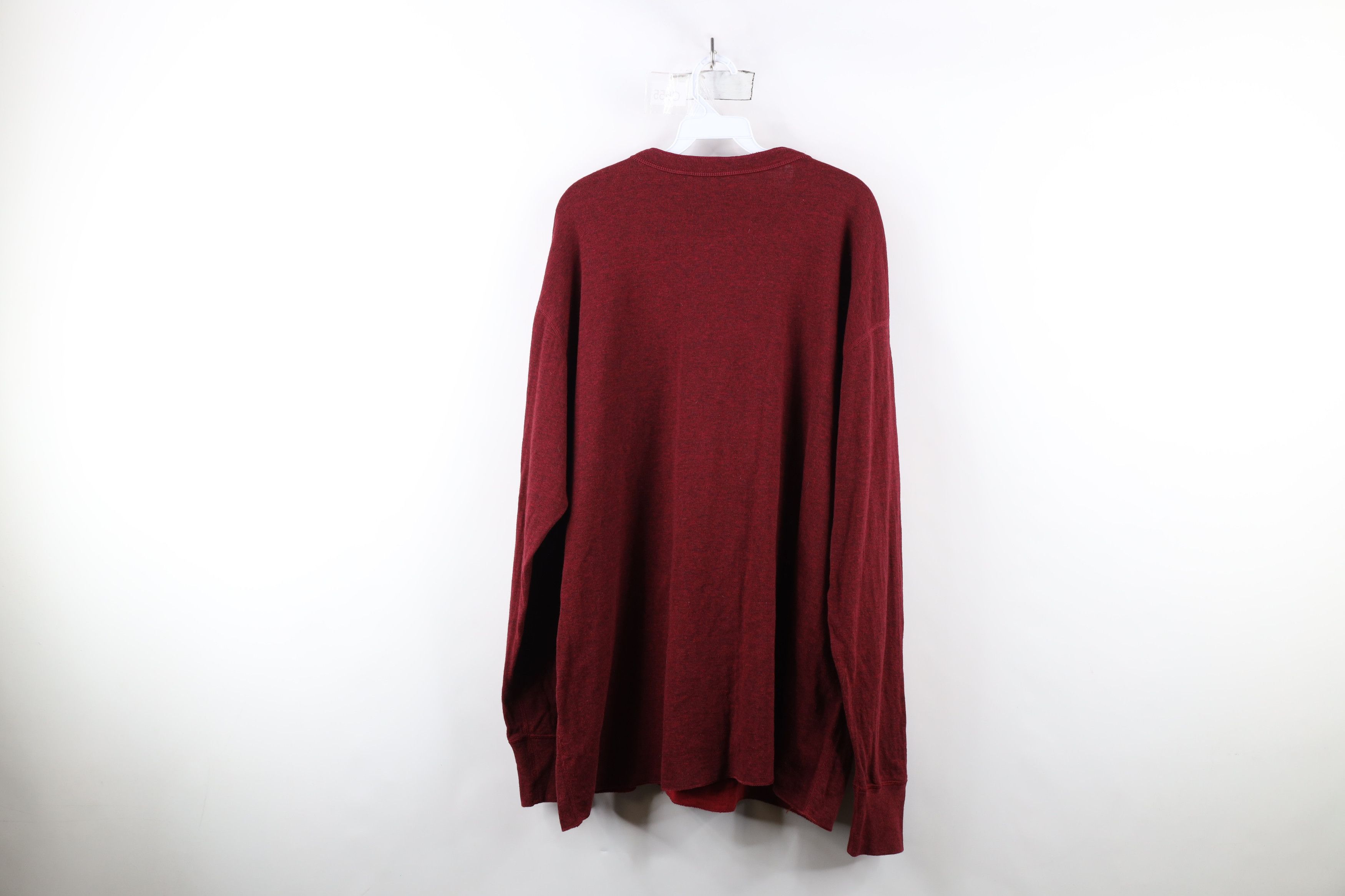 L.L. Bean × Vintage Vintage LL Bean Wool Blend Thermal Knit Henley T-Shirt Red Size US XL / EU 56 / 4 - 10 Thumbnail