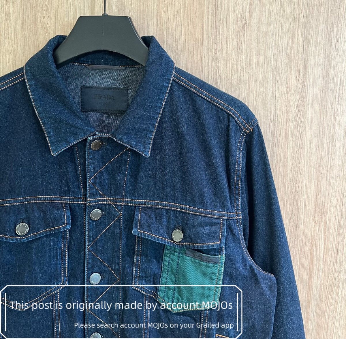Prada Sz 52 Prada Color Patch Pocket Denim Jacket mojos1559 Size US L / EU 52-54 / 3 - 3 Thumbnail