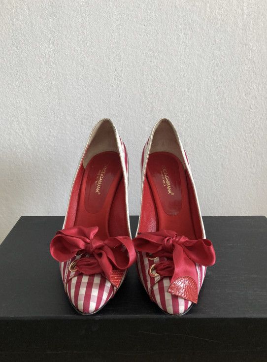 Dolce & Gabbana DOLCE&GABBANA checkered heels with a bow Size US 8 / IT 38 - 5 Thumbnail