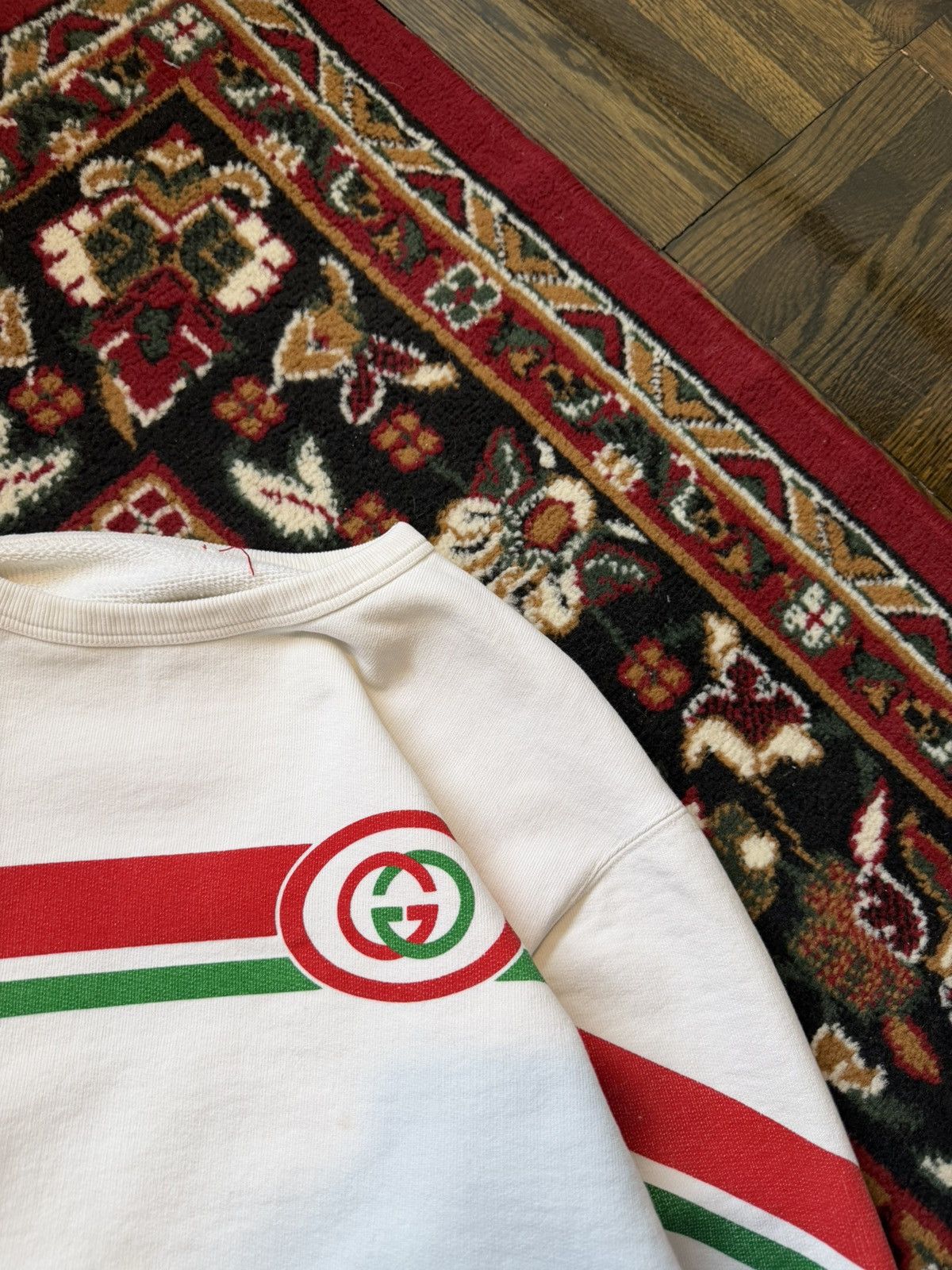 Gucci Gucci Interlocking G Sweatshirt Size S Beige Red Green Mens Size US S / EU 44-46 / 1 - 8 Thumbnail