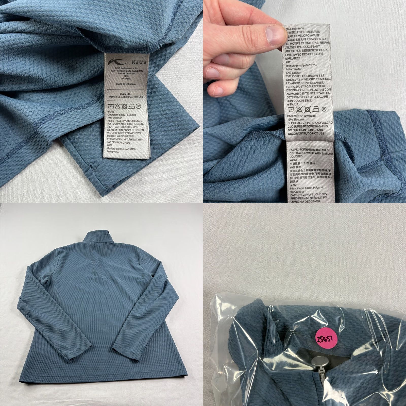 KJUS Kjus Shirt Womens XL Blue Golf Pullover Seoul 1/2 Zip Mock Neck Activewear Casual Pullover Logo Zipper Performance Golf Womens XL Blue Size XL / US 12-14 / IT 48-50 - 8 Thumbnail