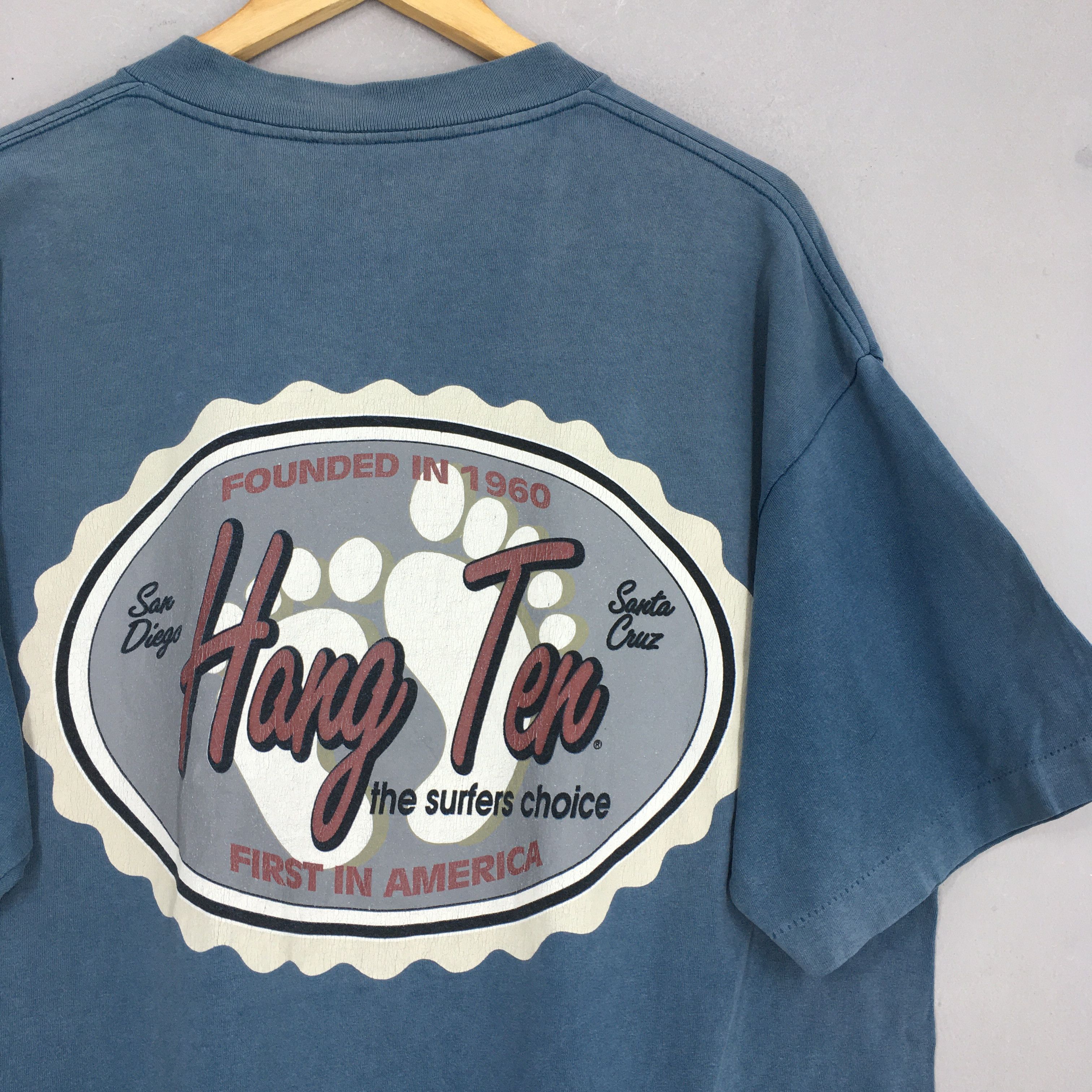 Hang Ten Vintage 80's Hang Ten Surfing Sun Faded T Shirt Large Size US L / EU 52-54 / 3 - 6 Thumbnail