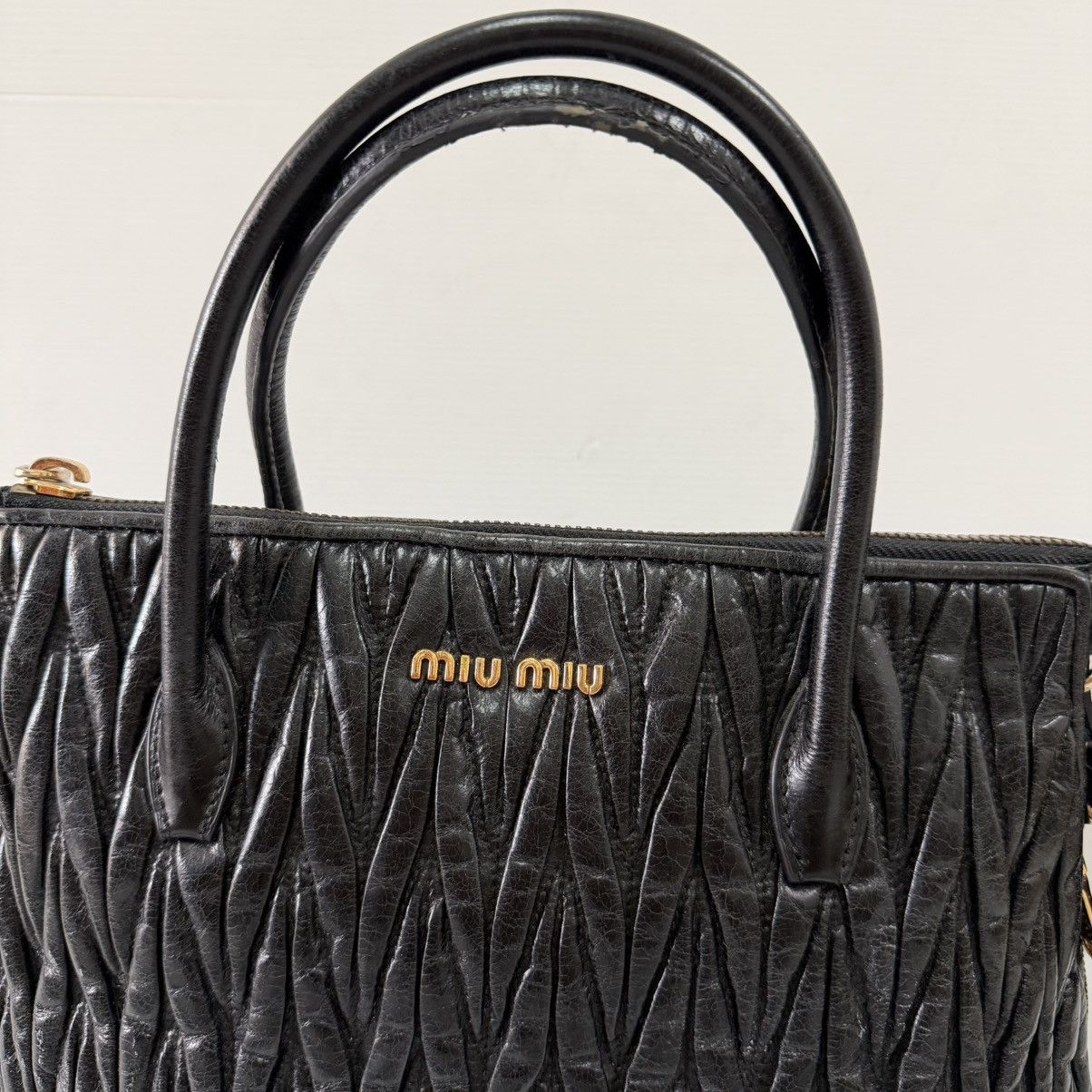 Miu Miu Miu Miu Matelasse Black Leather Two Way Bag Size ONE SIZE - 4 Thumbnail