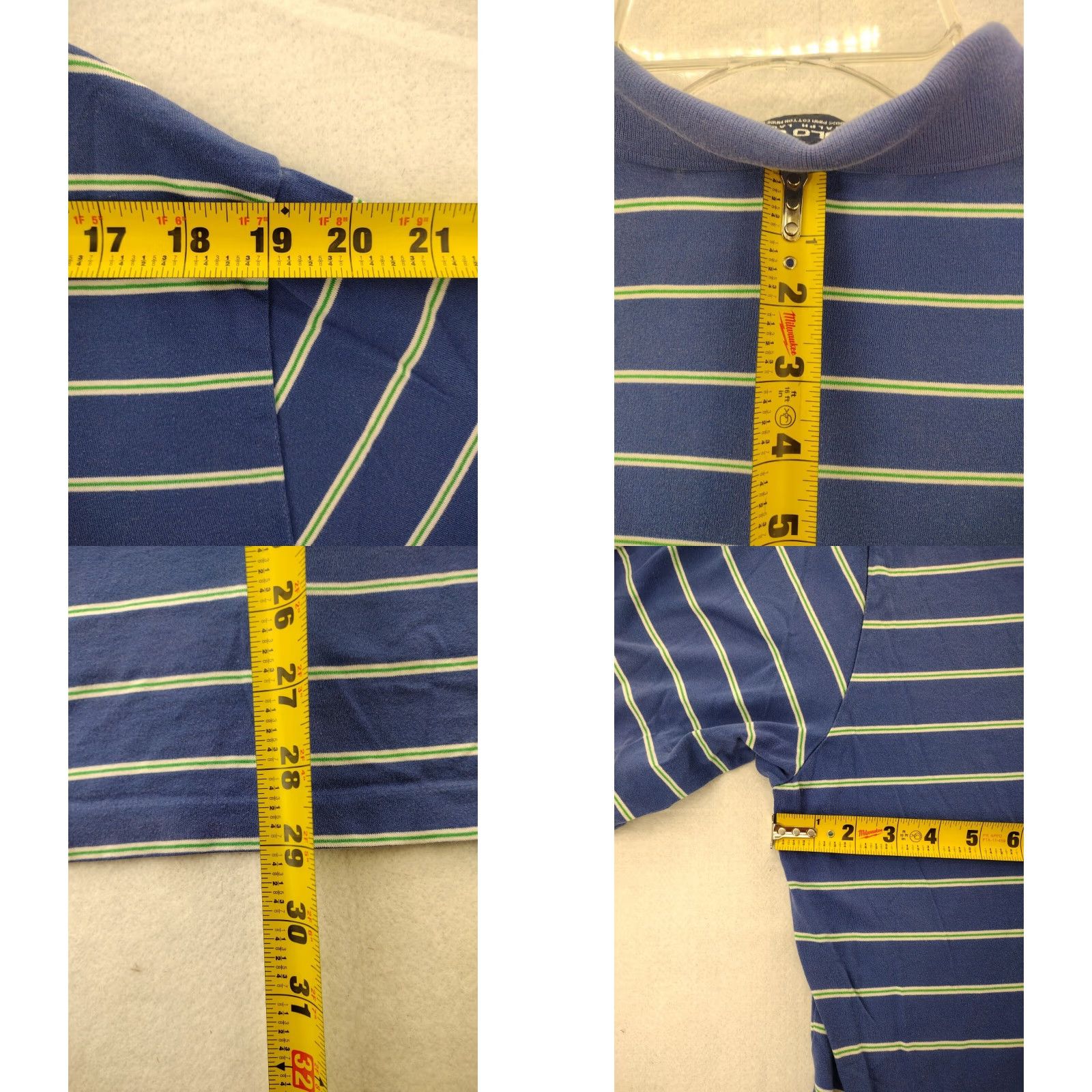 Vintage Polo Golf Shirt Mens Large Blue Striped Polo Short Sleeve Size US L / EU 52-54 / 3 - 8 Thumbnail