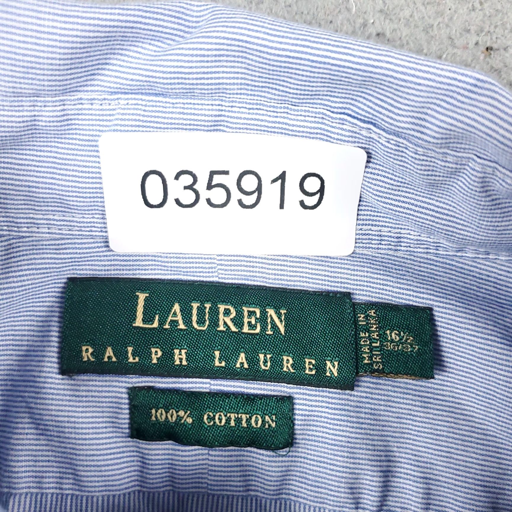 Ralph Lauren Ralph Lauren Shirt Mens 16.5 Blue Dress Button-Up Long Sleeve Non-Iron Cotton Classic Collar 16.5 Mens Blue Dress Shirt Size 42R - 8 Thumbnail