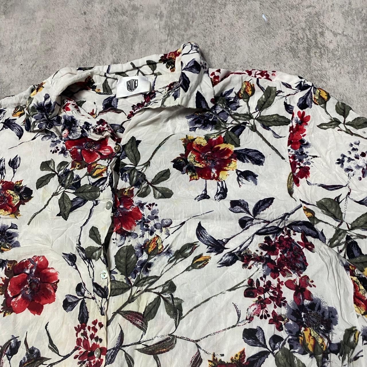 Other White floral button-up shirt #floralshirt Size US L / EU 52-54 / 3 - 3 Thumbnail