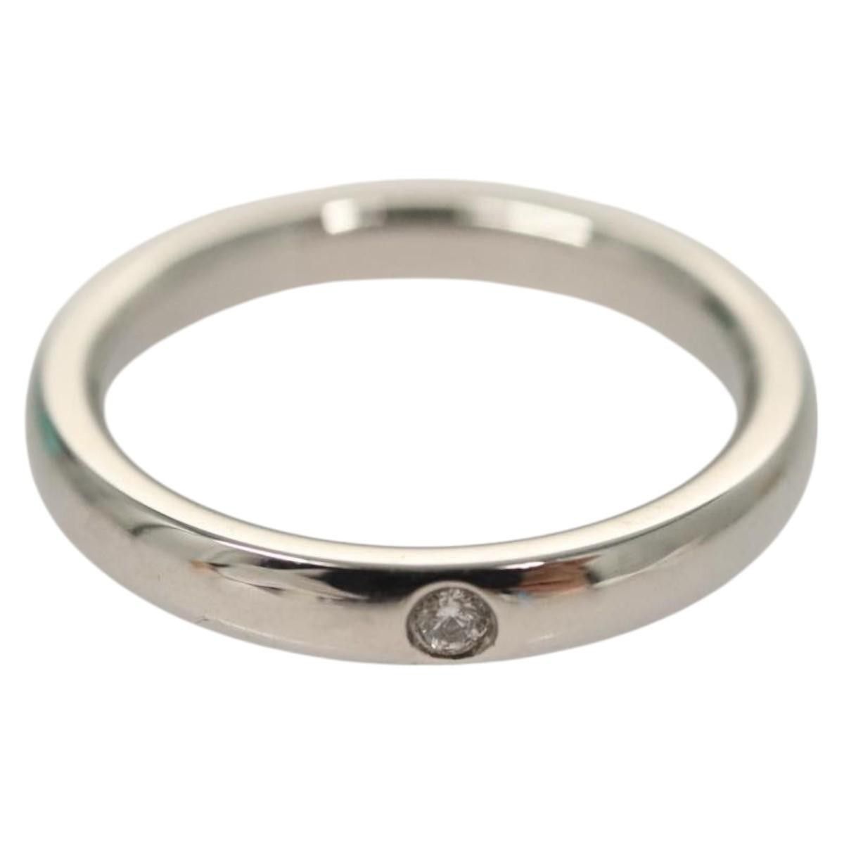 Tiffany & Co. Tiffany & Co. Elsa Peretti 1 Diamond Stacking Band Ring 950 Platinum with Diamond Size ONE SIZE - 1 Thumbnail