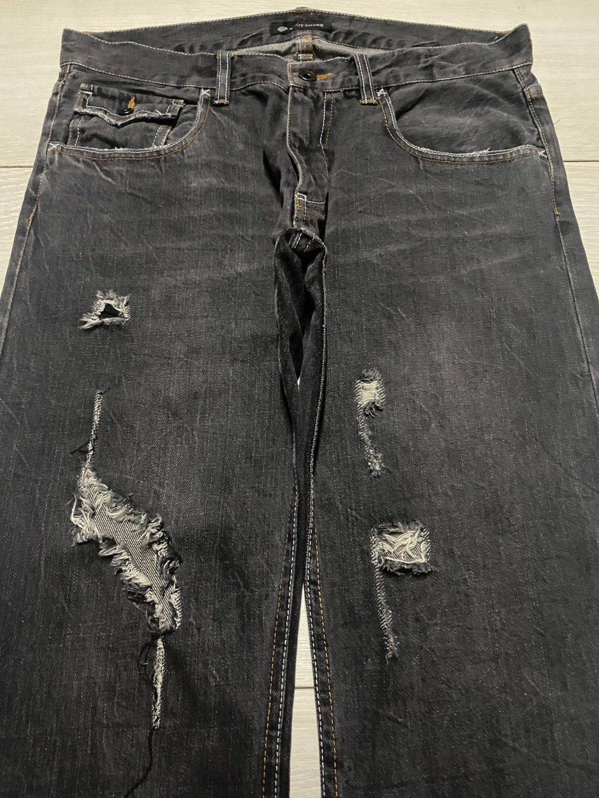 Japanese Brand Root Three vintage black denim jeans jeans Size US 32 / EU 48 - 3 Thumbnail