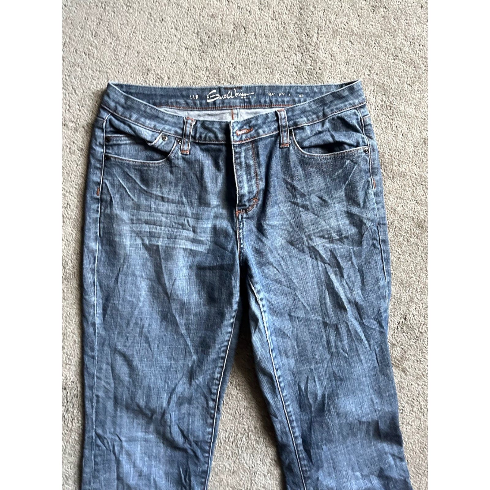 Denime VINTAGE Salt Works Jeans Bootcut 5-Pocket Denim Blue Size 14P Petites Mid Rise 30in Inseam Stretch Belt Loops Womens Size 36" / US 14 / IT 50 - 2 Thumbnail