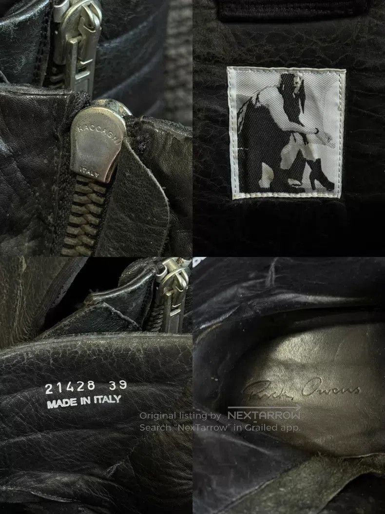 Rick Owens RICK OWENS Pure Black Leather Open-toe High-top Aviator Sh Size US 6 / EU 39 - 9 Thumbnail