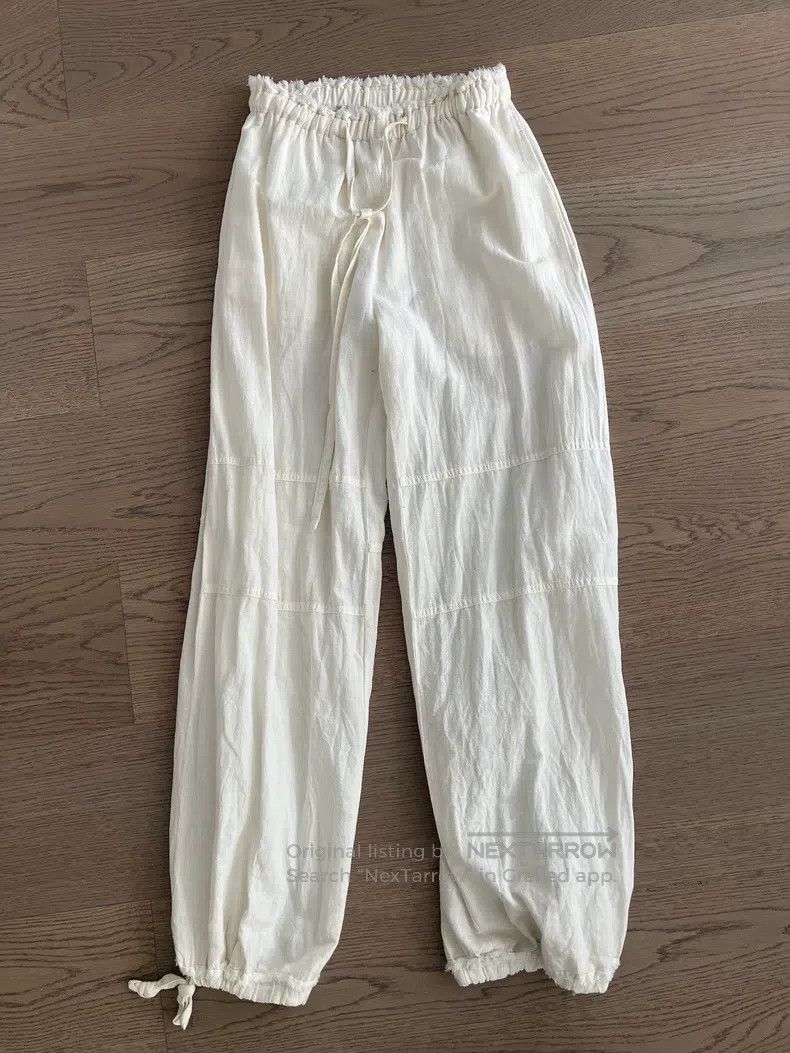 Acne Studios Acne Studios White Cotton Linen Casual Pants Size 42" / US 20 - 1 Thumbnail