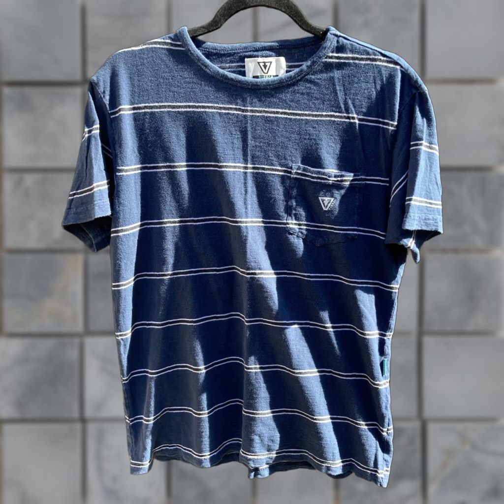 Vissla VISSLA Shirt Mens Blue Striped Pocket T-Shirt Size US M / EU 48-50 / 2 - 1 Thumbnail