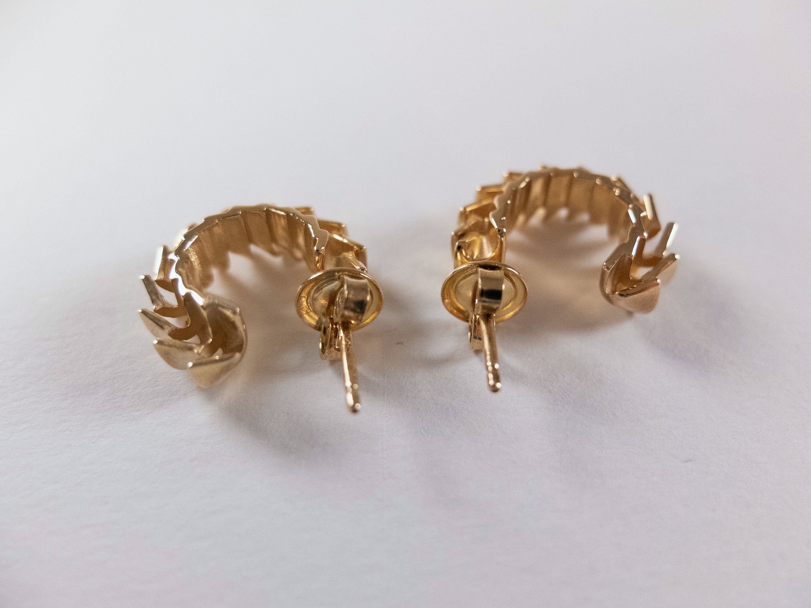 Bottega Veneta BOTTEGA VENETA Pleat gold plated silver twist hoop earrings Size ONE SIZE - 2 Thumbnail