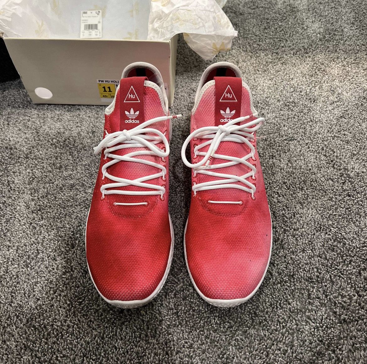 Adidas × Pharrell Pharrell x Tennis Hu Holi ‘Festival Red’ Size US 11 / EU 44 - 3 Thumbnail