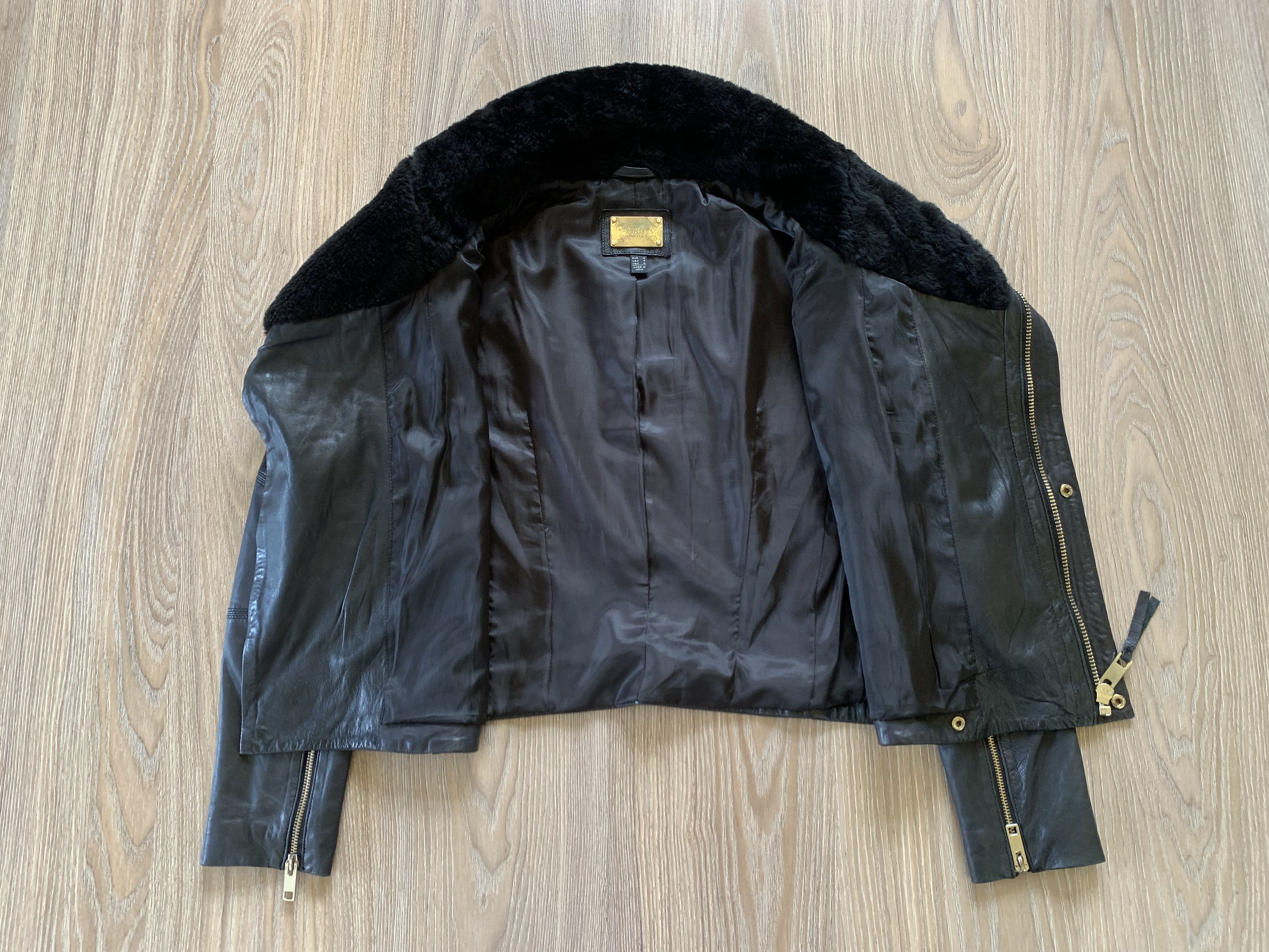 Mango Mango Black Leather Biker Jacket With Fur Size S / US 4 / IT 40 - 4 Thumbnail