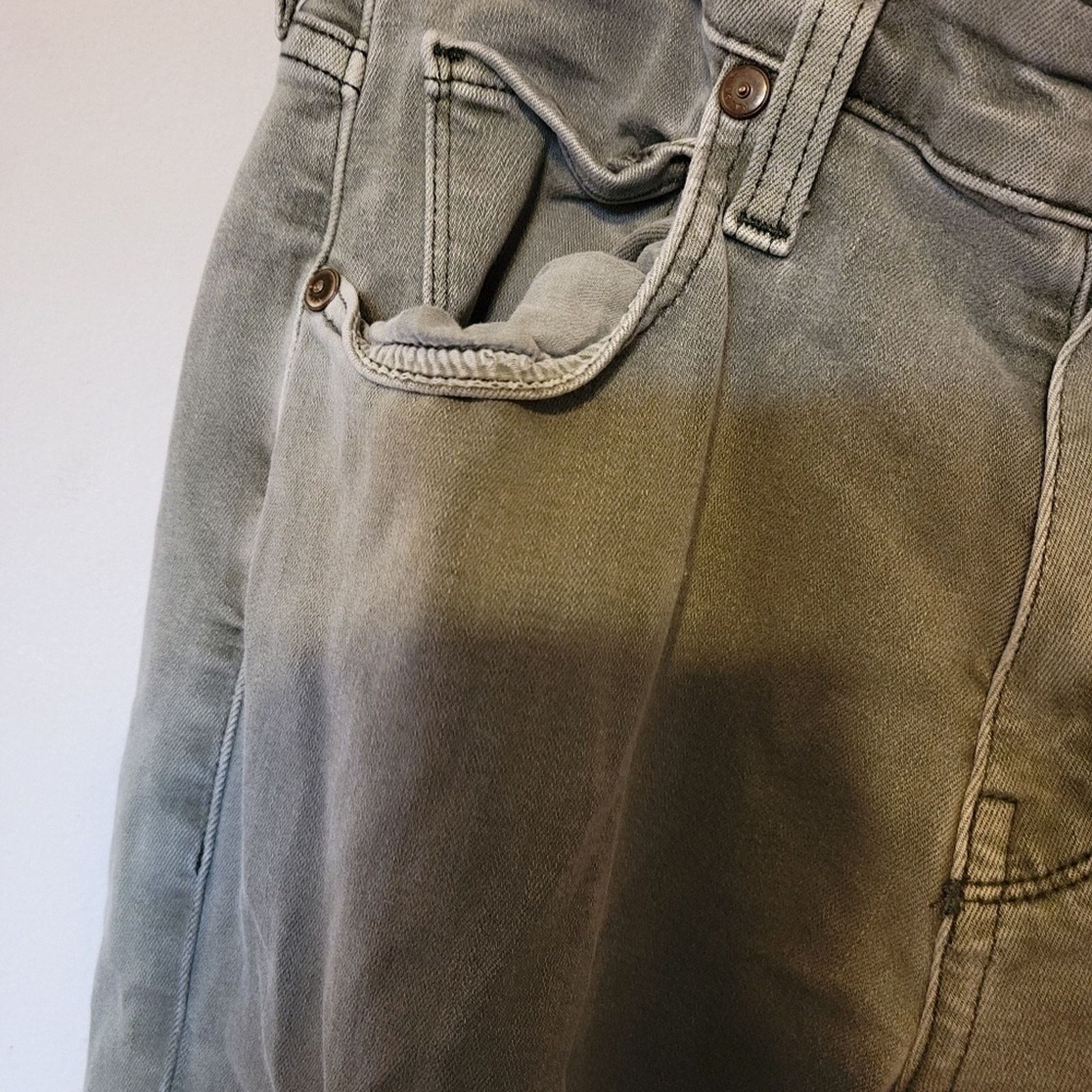 Paige Paige Federal Straight Leg Jeans Green, Classic Fit, Size 29 Size 29" - 5 Thumbnail