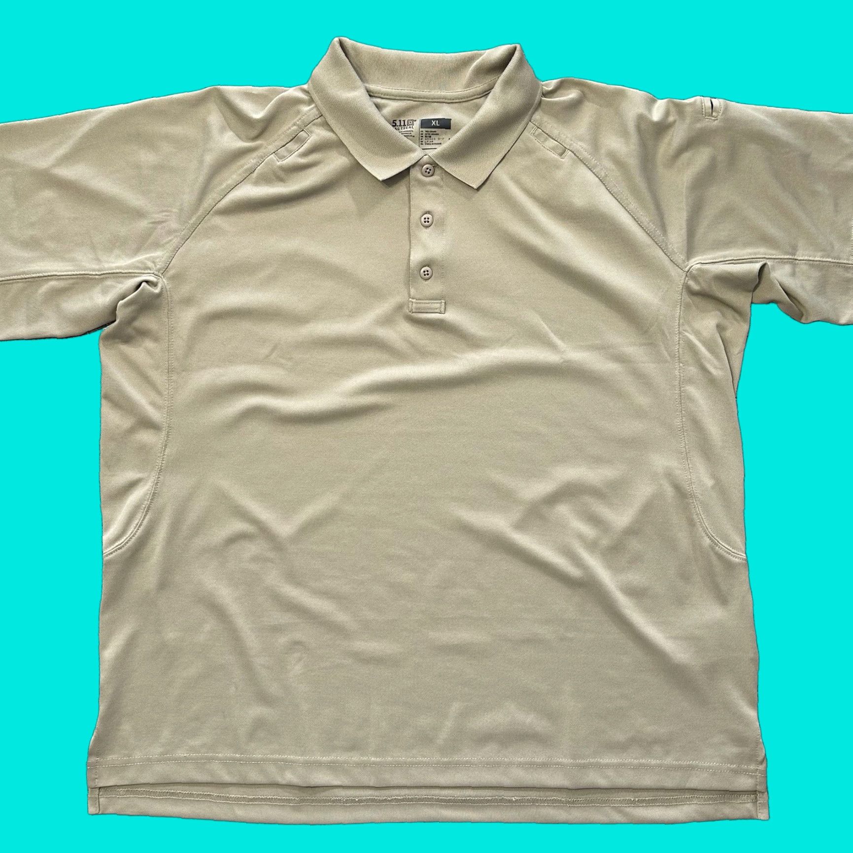 Vintage 5.11 Tactical Polo Mens XL Tan Performance Utility Shirt Short Sleeve Collared Polo Size US XL / EU 56 / 4 - 1 Thumbnail