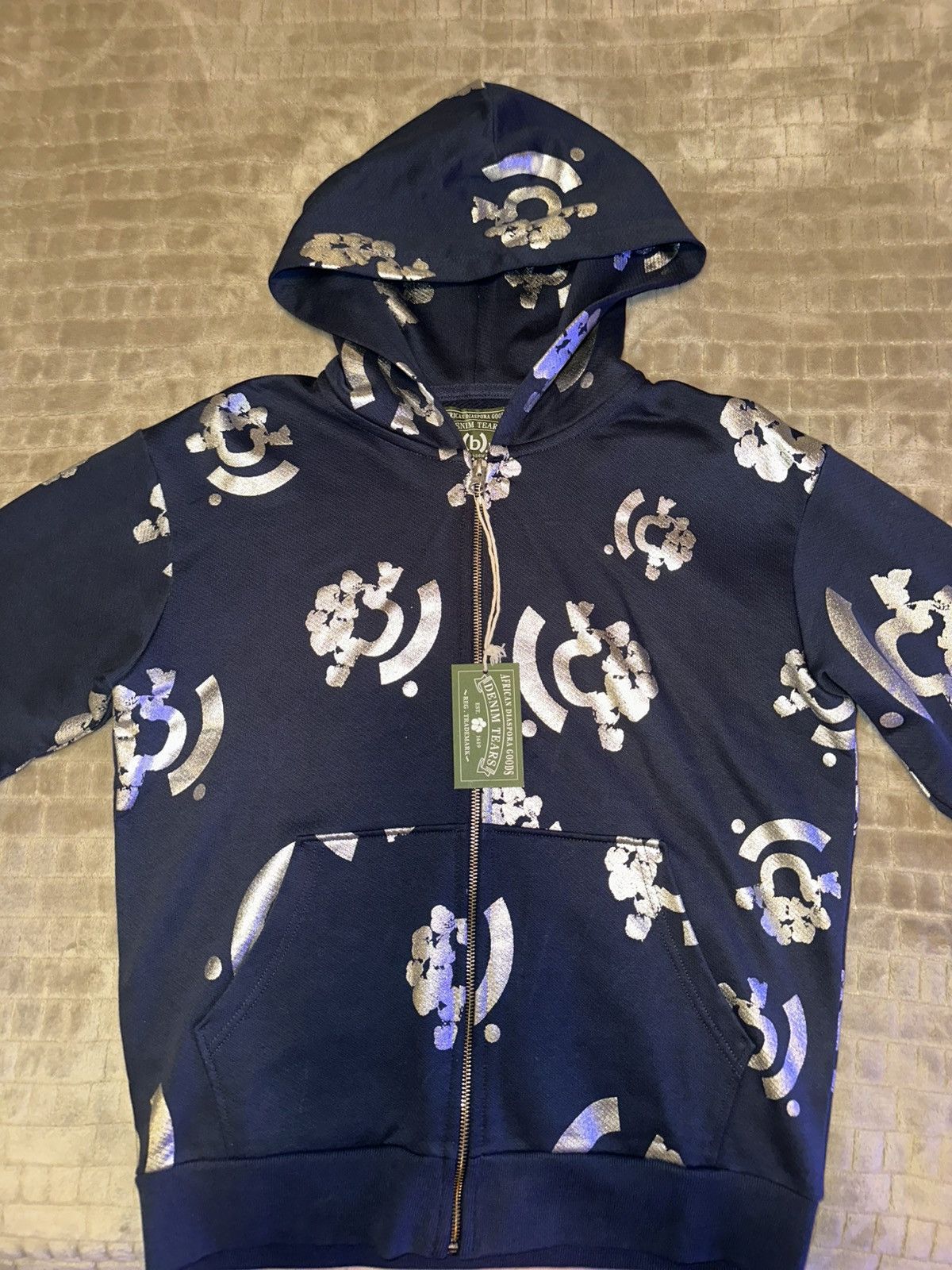 (B).Stroy × DENIM TEARS (B.)Stroy x Denim Tears Navy Zip up hoodie Size US S / EU 44-46 / 1 - 1 Thumbnail