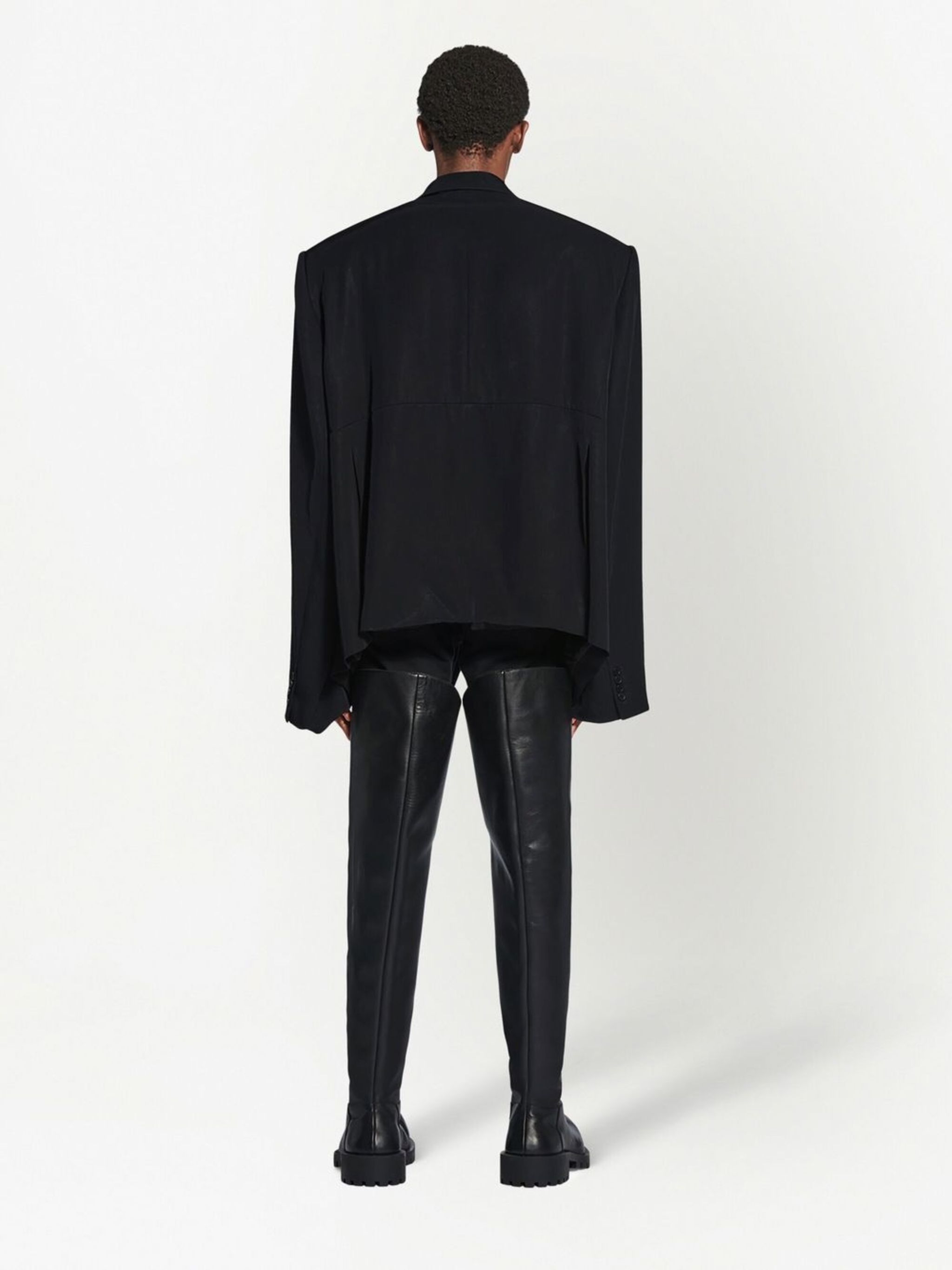 Balenciaga o1srvl11e1124 Twisted Boxy Jacket in Black Size US L / EU 52-54 / 3 - 4 Thumbnail
