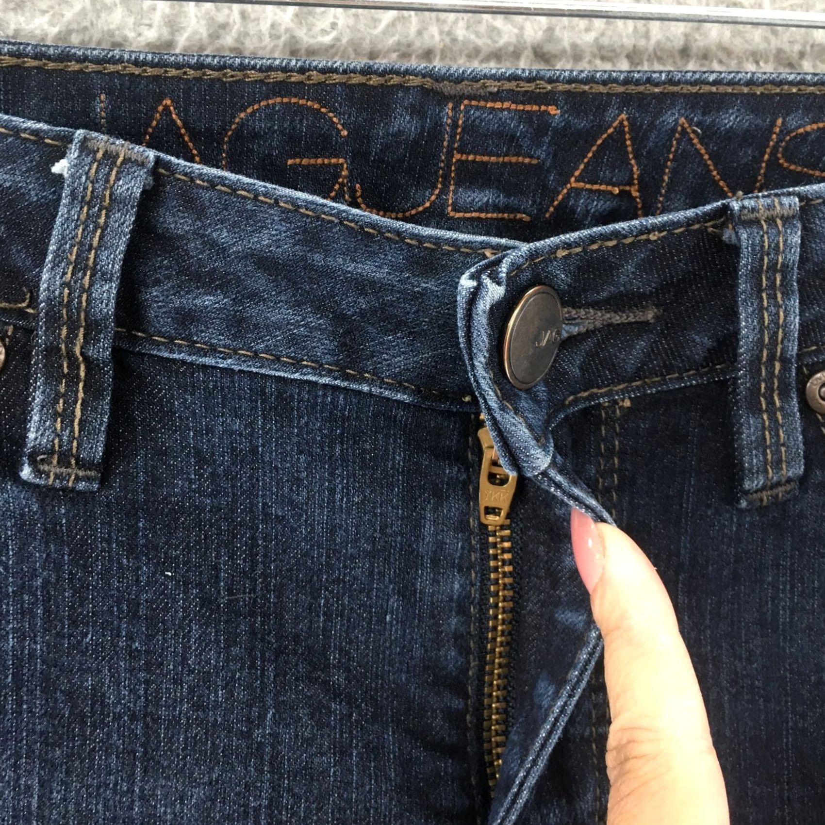AG Jeans Jag Jeans Low Rise Bootcut Jeans Womens 10 Blue Denim Dark Wash Zip Fly Cotton Blend Size 32" / US 10 / IT 46 - 4 Thumbnail