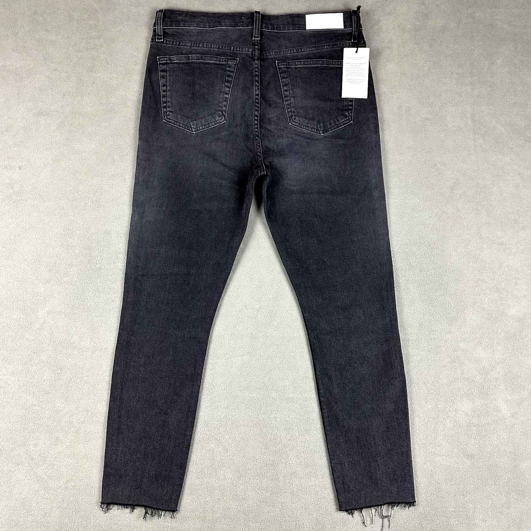 RE/DONE RE/DONE Jeans Womens 31 Dark Gray High Rise Ankle Crop Stretch Raw Hem NWT Size 24" / US 00 / IT 34 - 2 Thumbnail