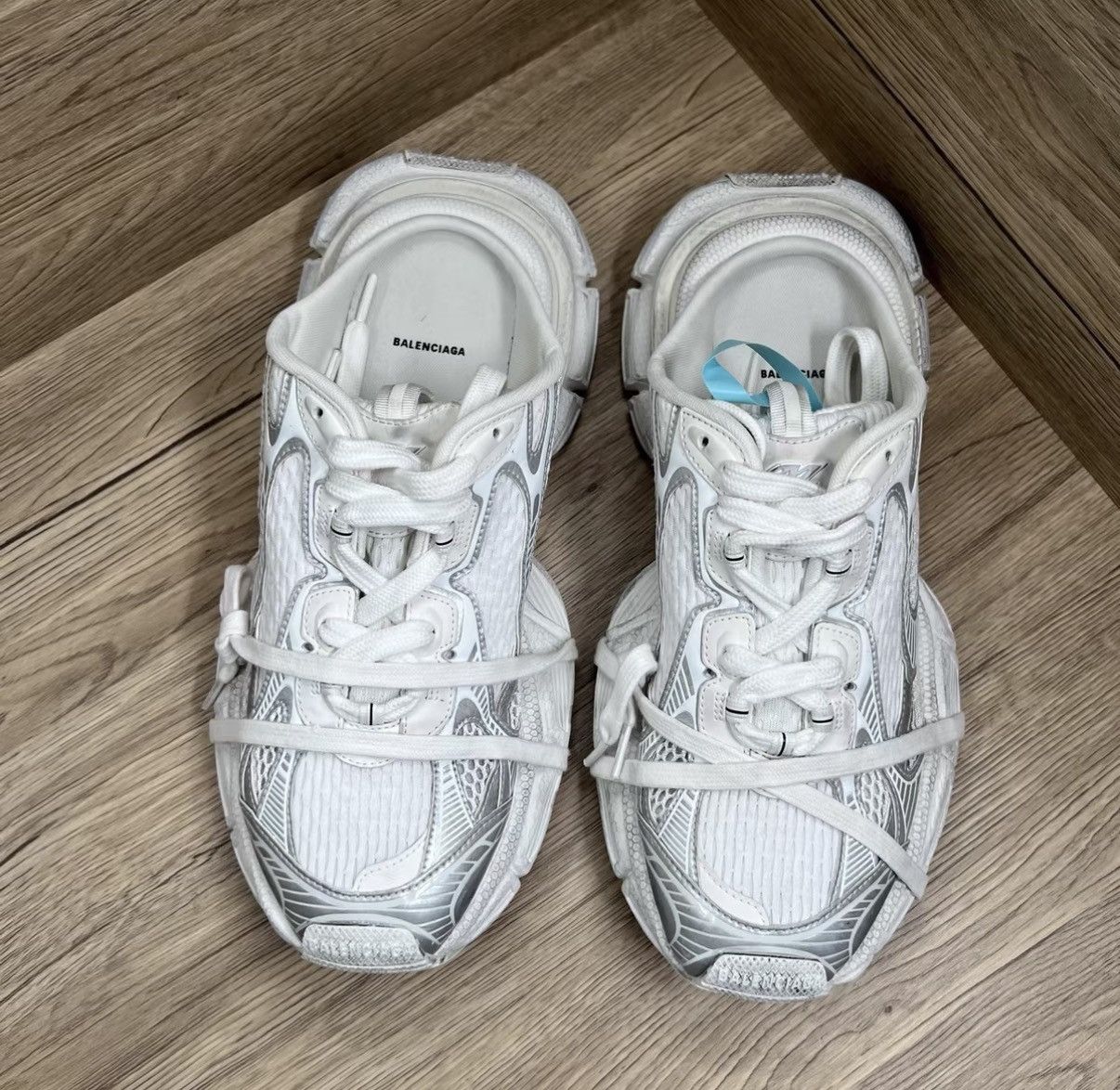 Balenciaga Balenciaga 3XL Silver White Mule Slides J41 Size US 8.5 / EU 41-42 - 2 Thumbnail