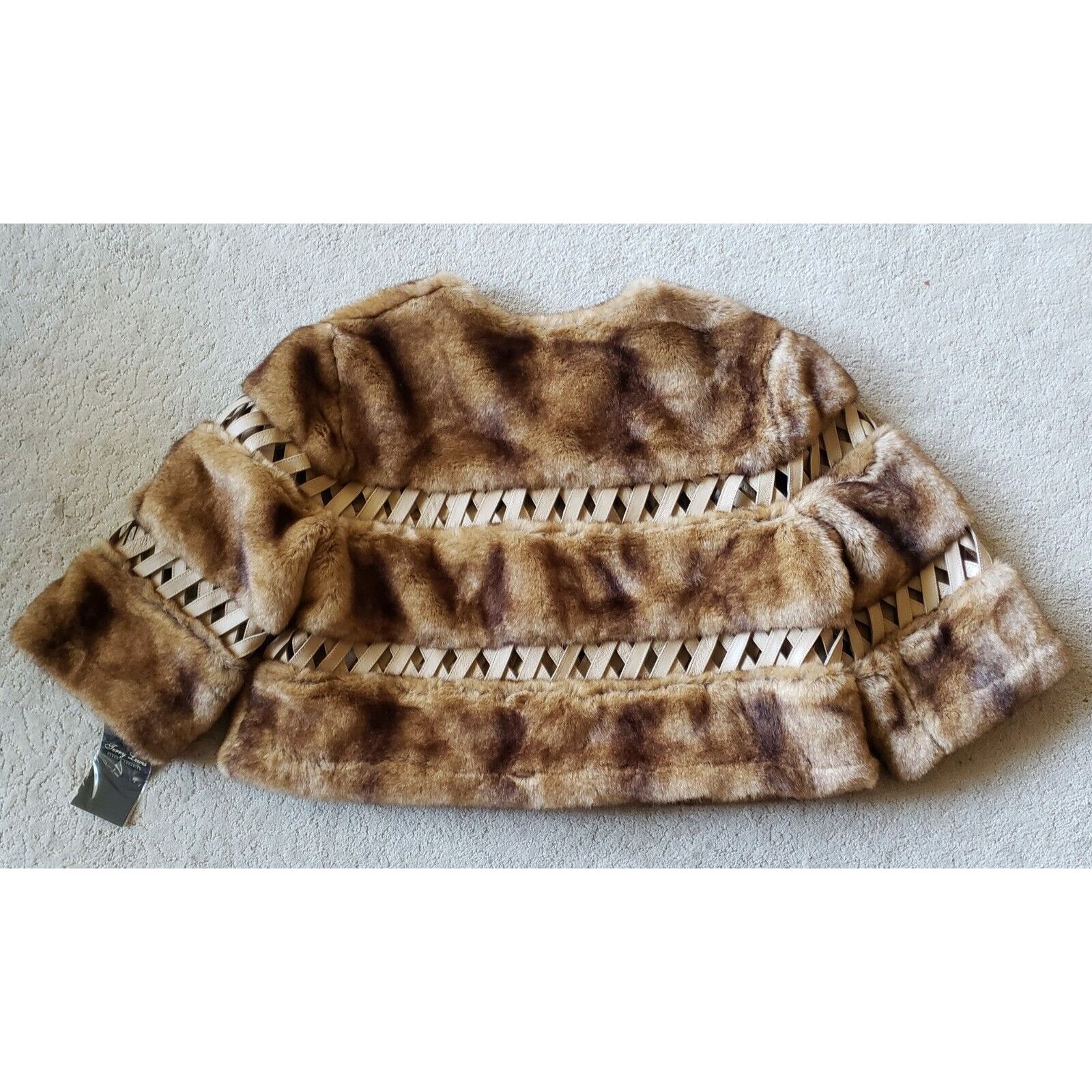 Vintage Vintage Caged Leather Faux Fur Jacket Womens Size 1X Crop 3/ Size XXL / US 16-18 / IT 52-54 - 6 Thumbnail