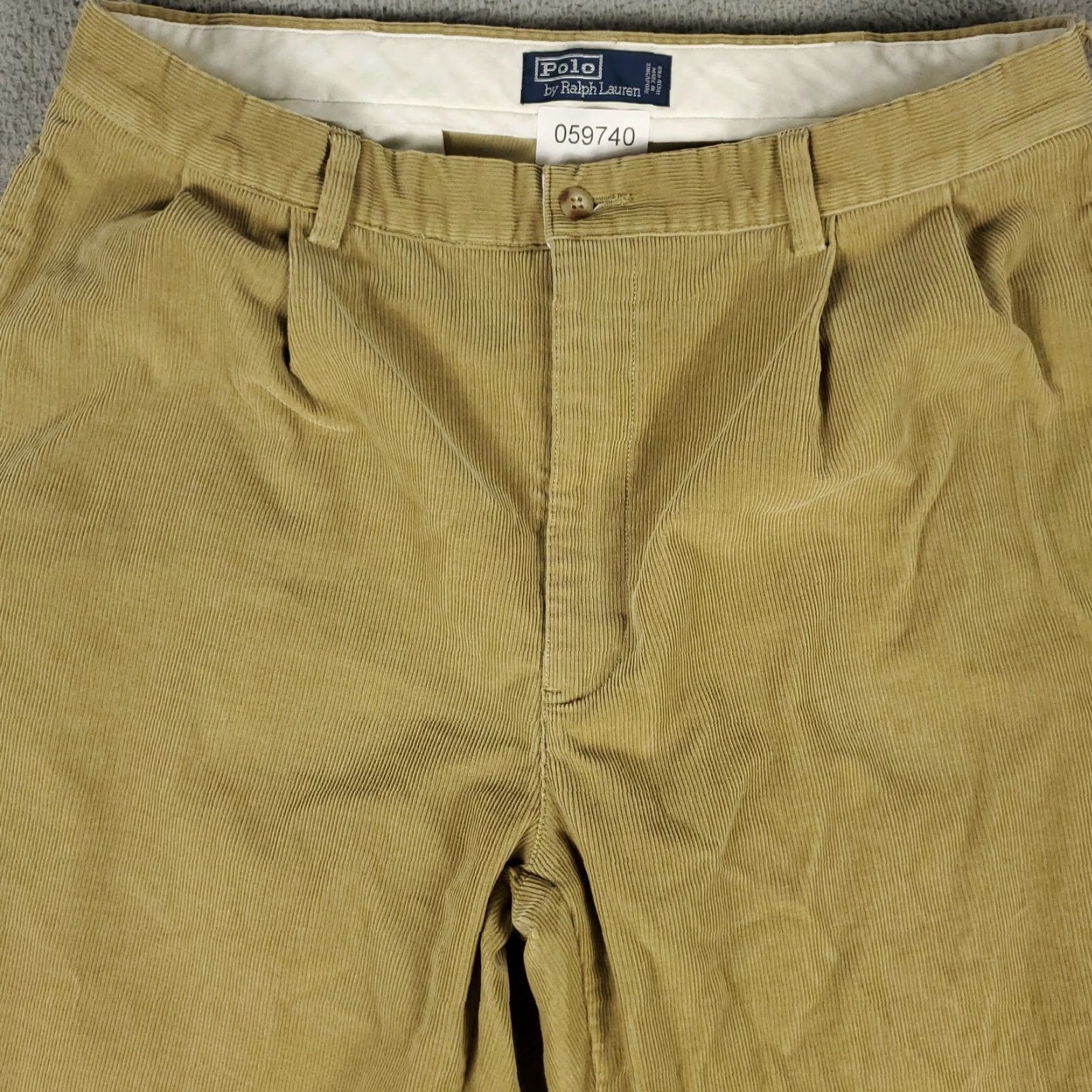 Ralph Lauren Ralph Lauren Chino Pants Mens 36x34 Beige Corduroy Pleated Straight Regular Fit Size US 36 / EU 52 - 2 Thumbnail