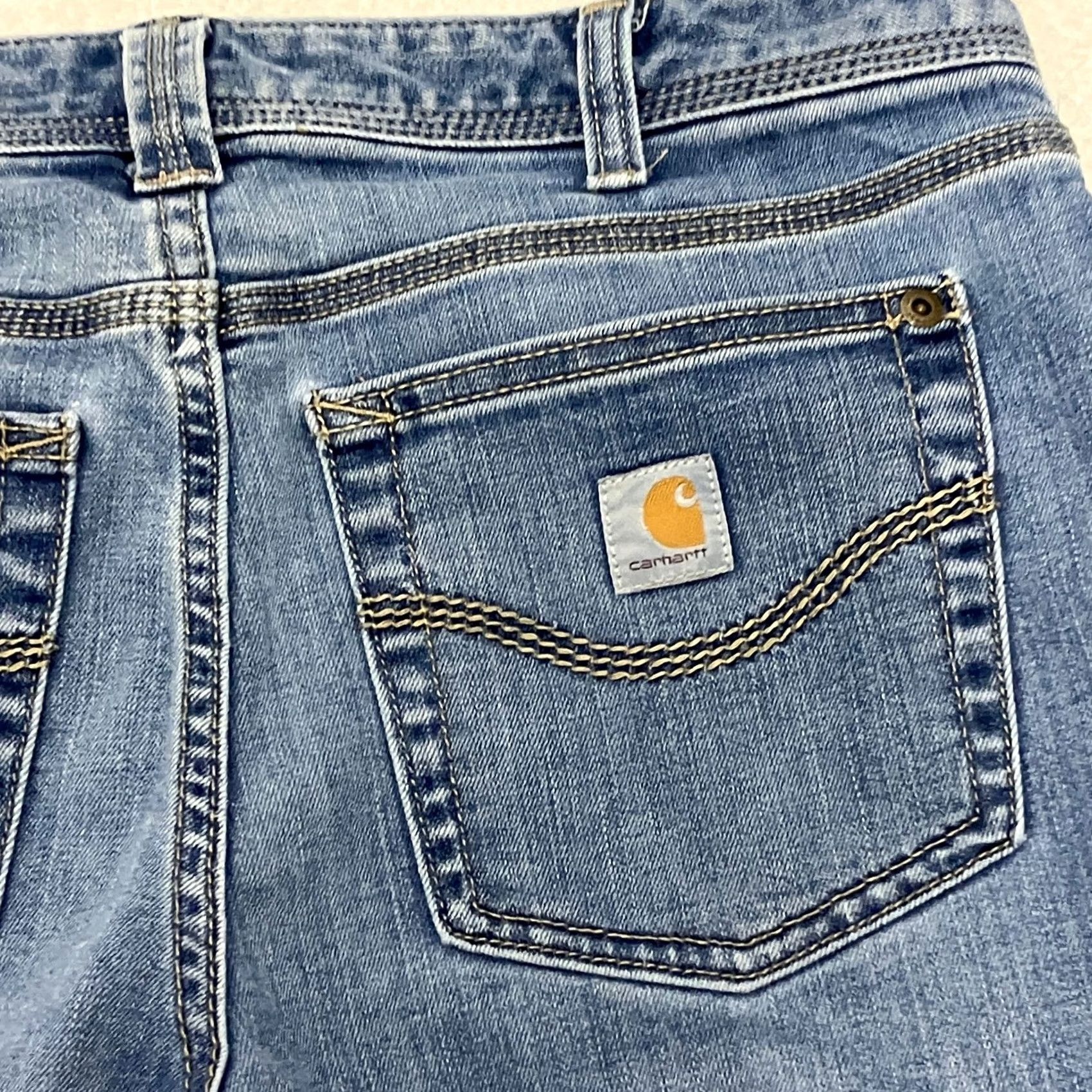 Carhartt Carhartt Jeans Womens 6 30W 28L Slim Fit Blue Stretch Denim Workwear Size 28" / US 6 / IT 42 - 7 Thumbnail